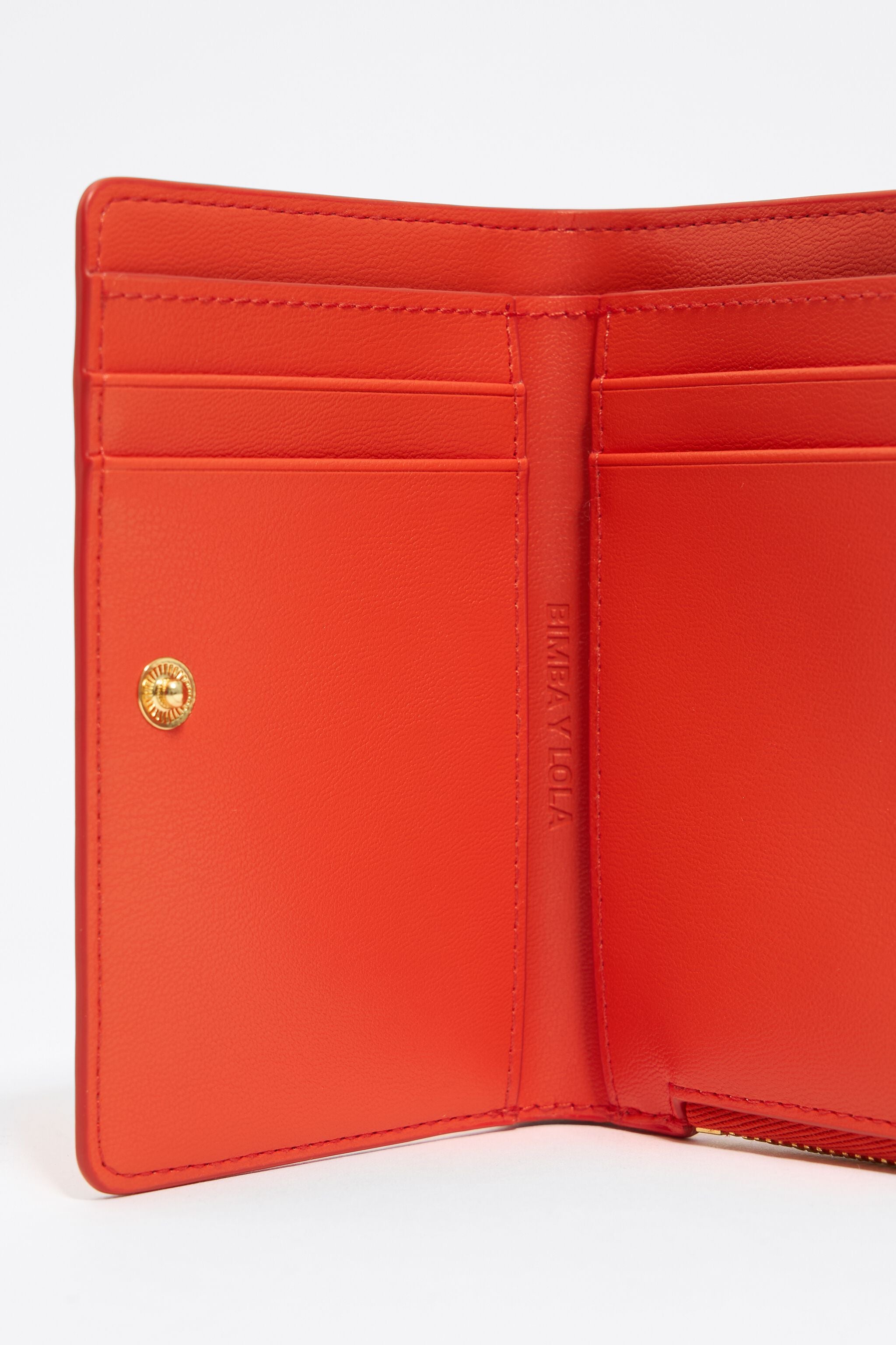 Acid coral leather purse