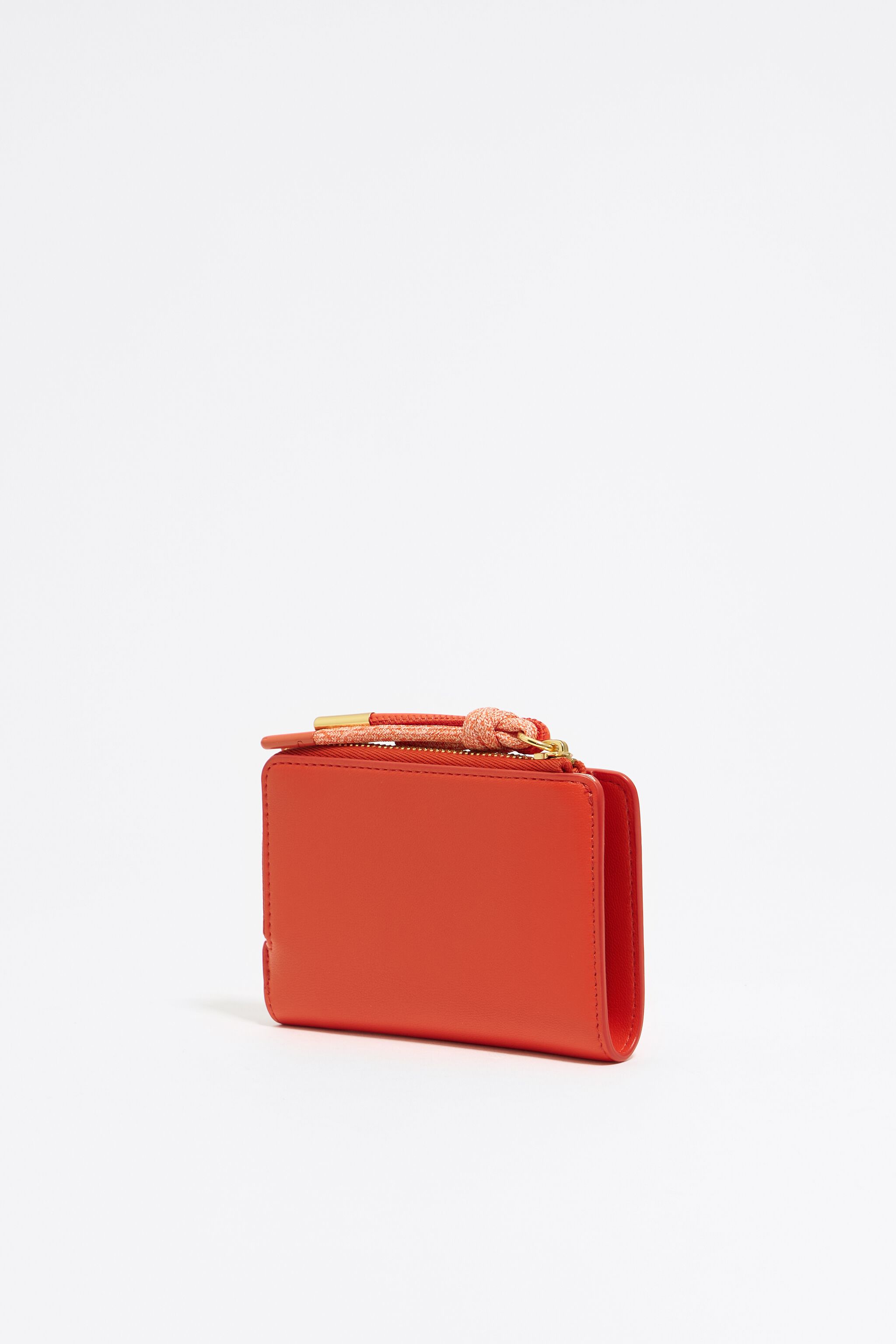 Acid coral leather purse