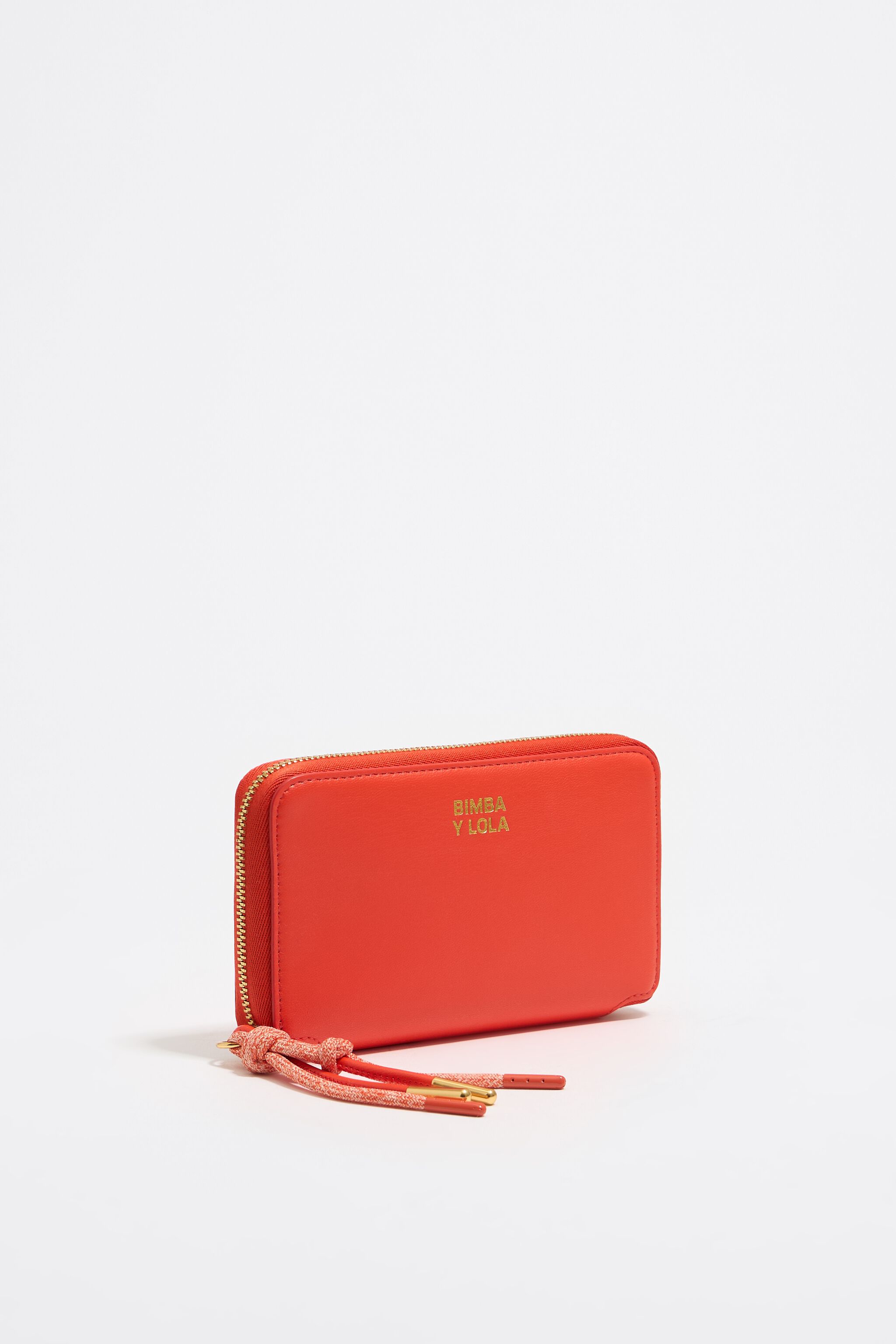 Acid coral leather horizontal wallet
