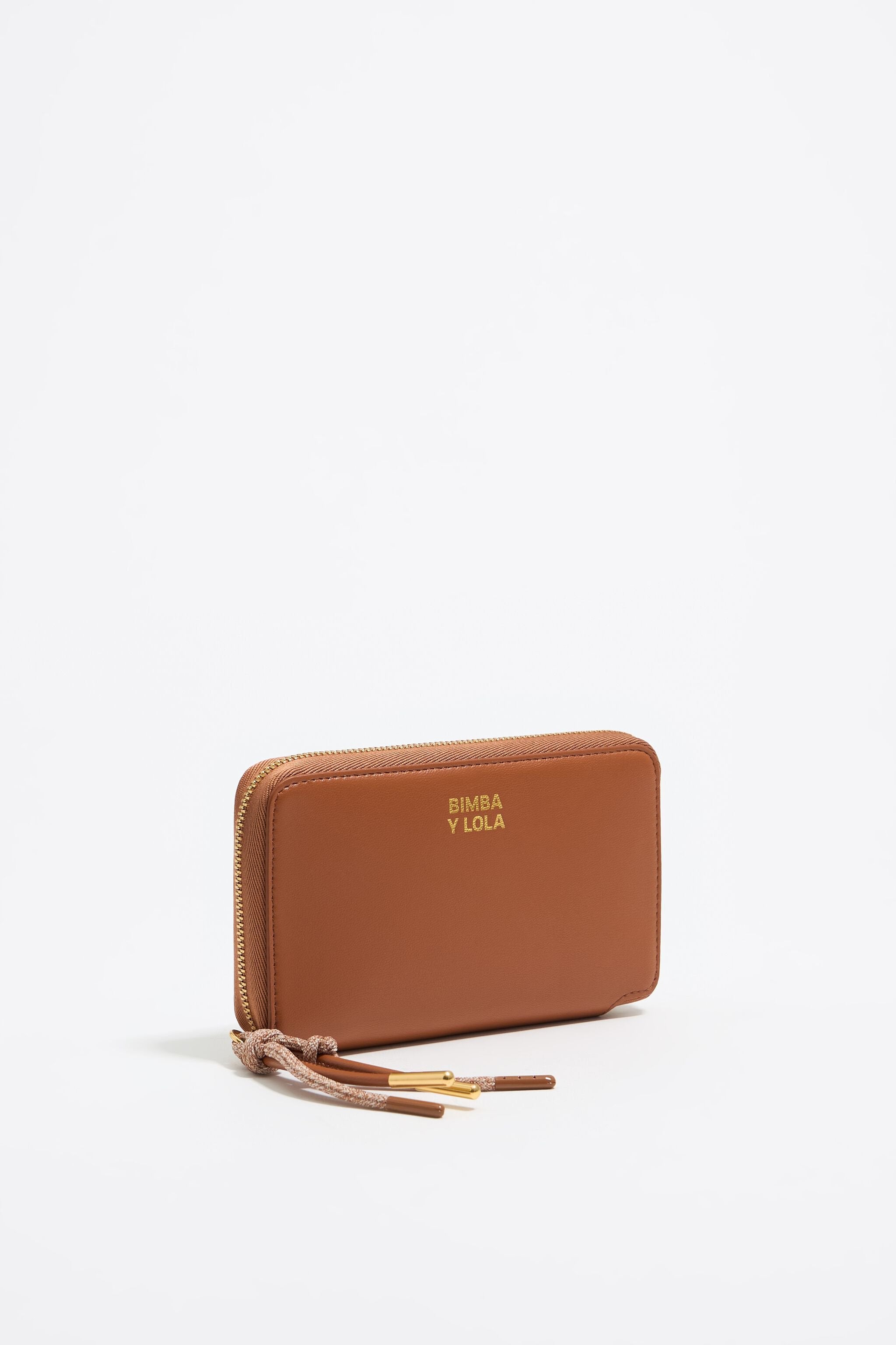 Tan leather horizontal wallet