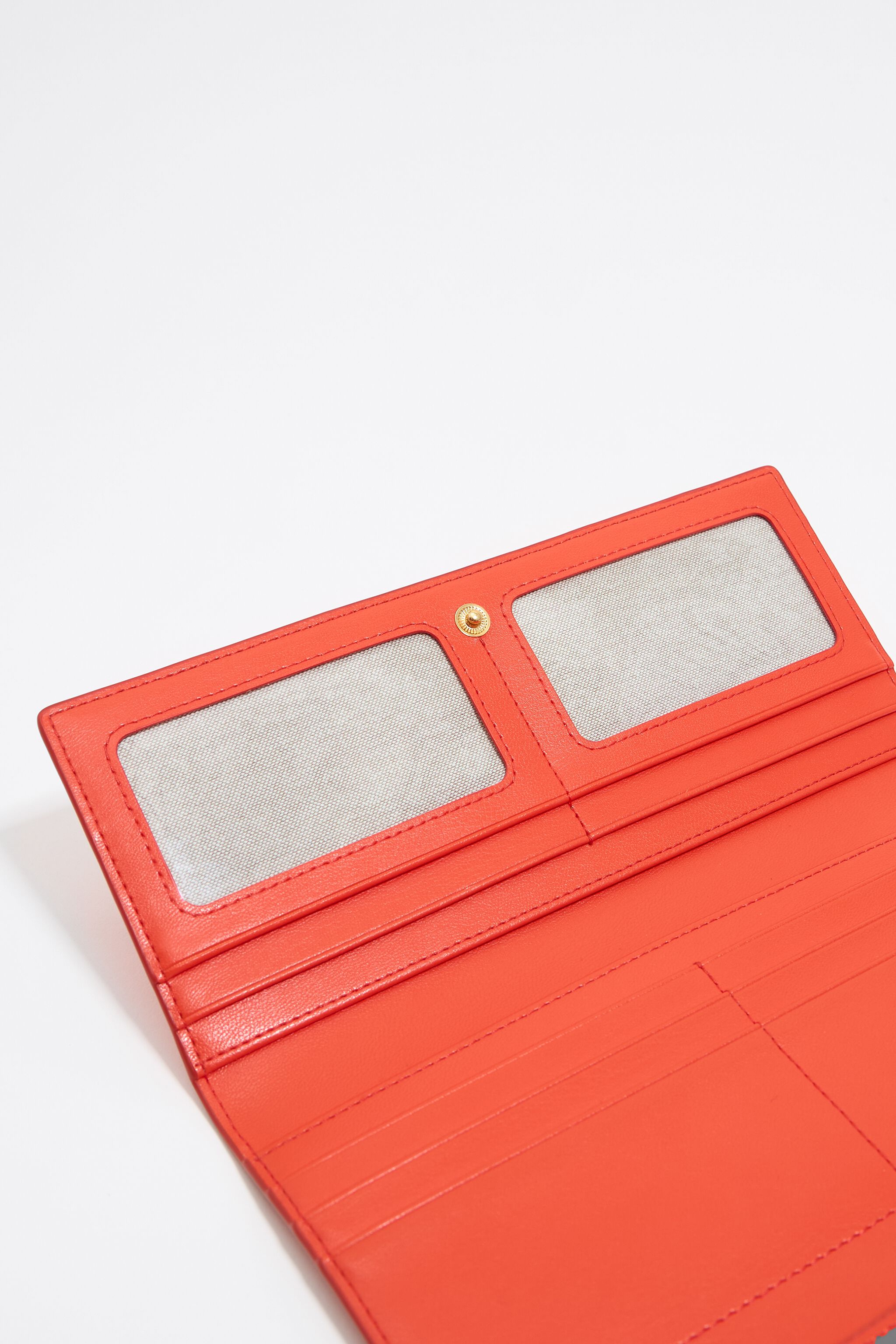 Acid coral leather continental wallet