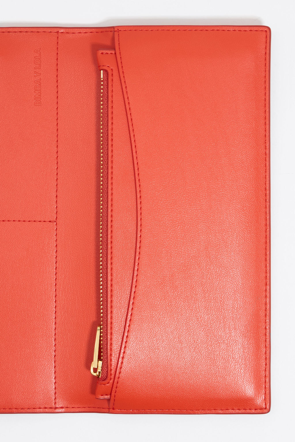 Acid coral leather continental wallet