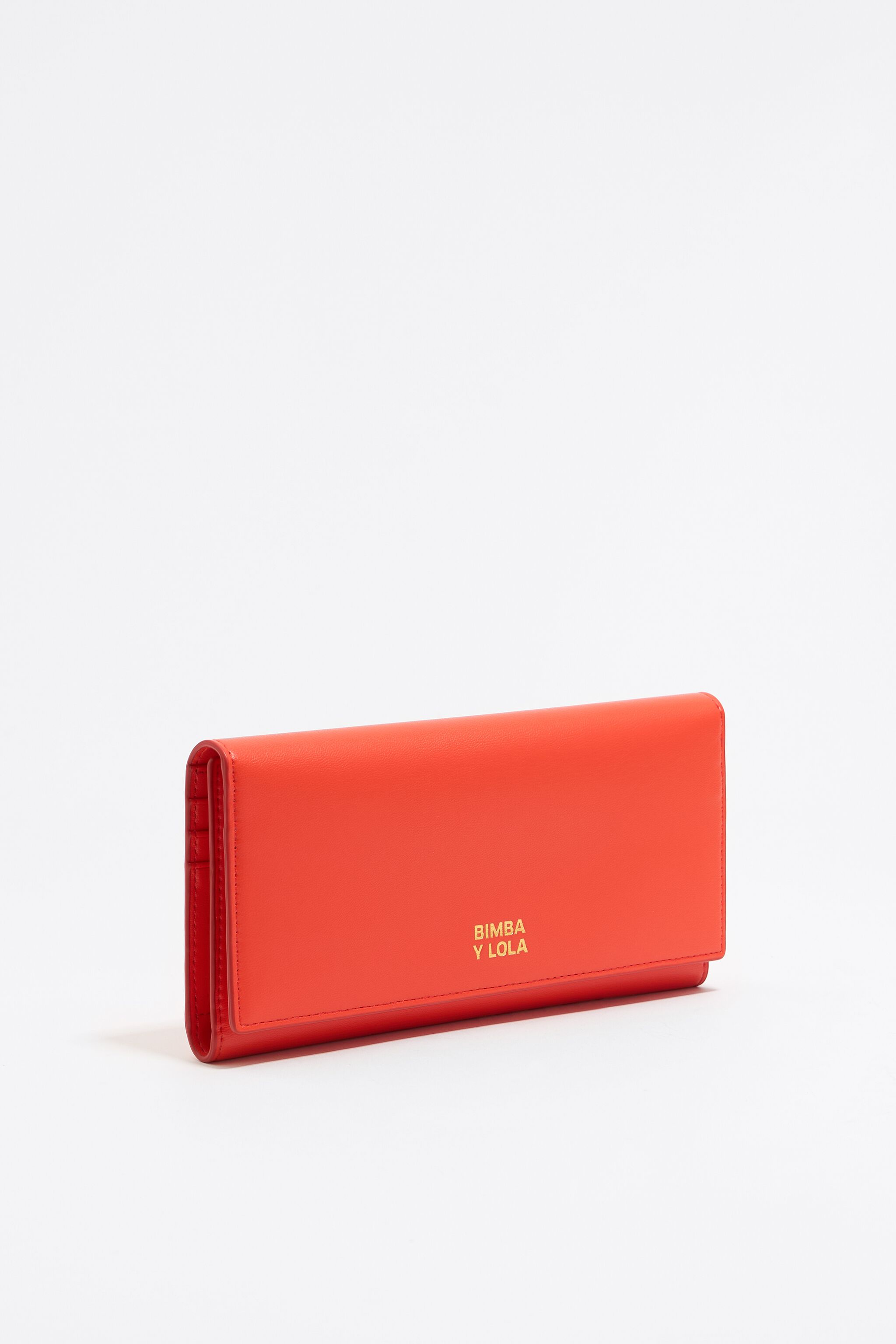 Acid coral leather continental wallet