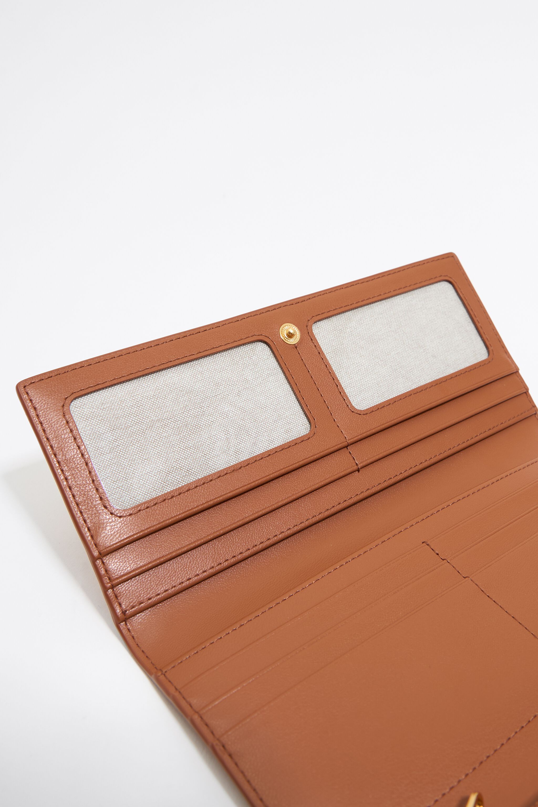 Tan leather continental wallet