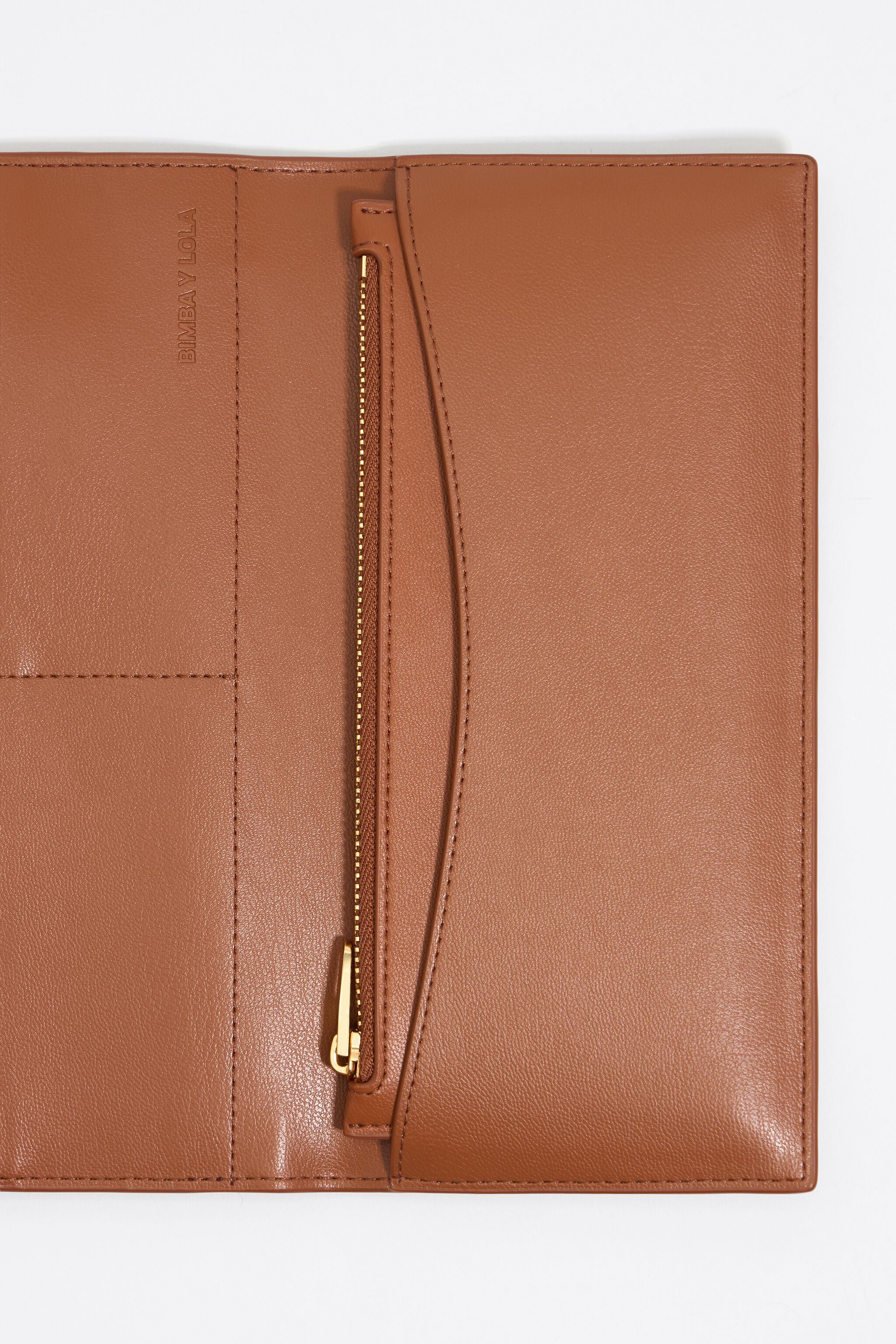 Tan leather continental wallet