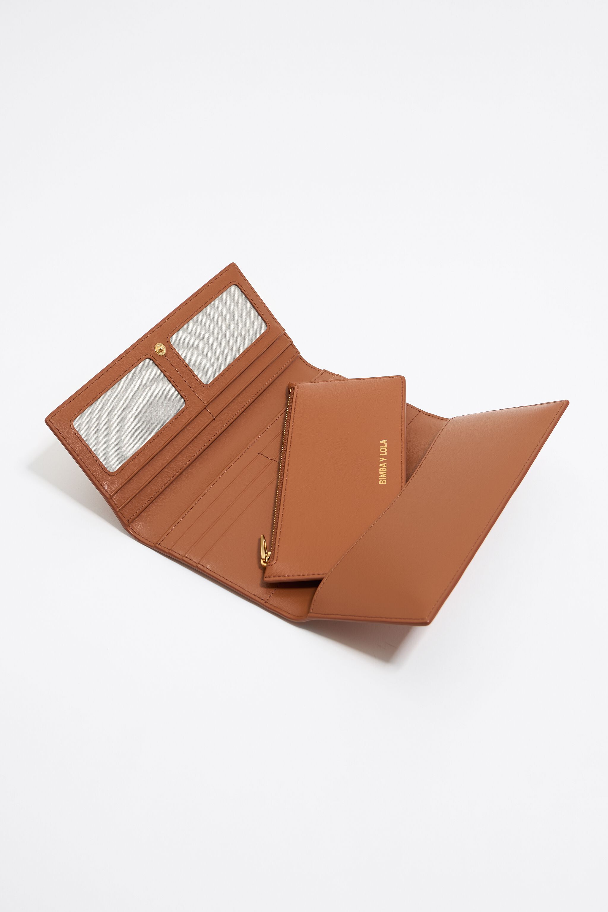 Tan leather continental wallet