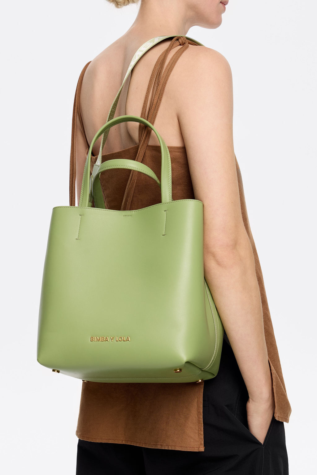 Large apple green leather Chihuahua bag