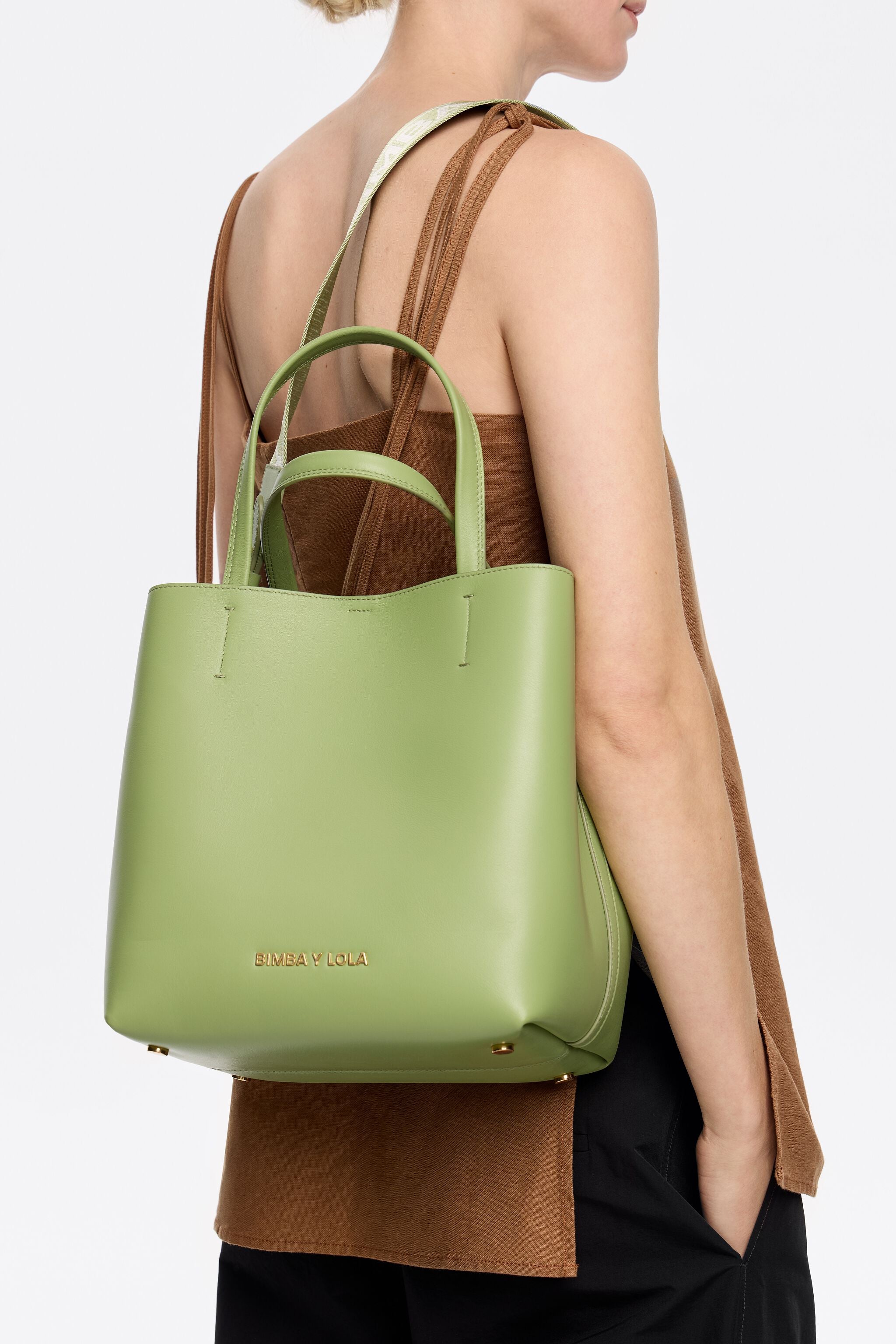 Large apple green leather Chihuahua bag