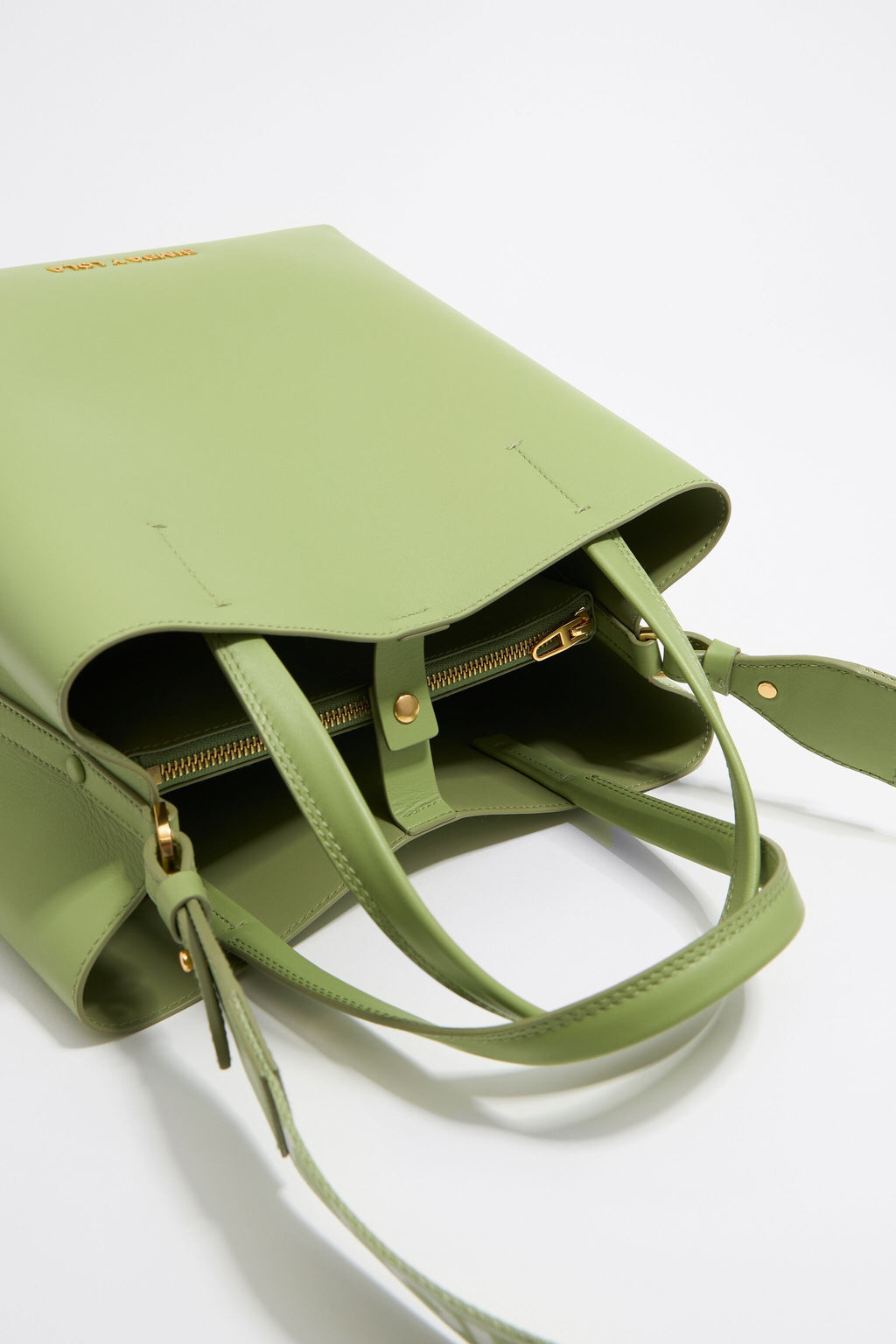 Large apple green leather Chihuahua bag