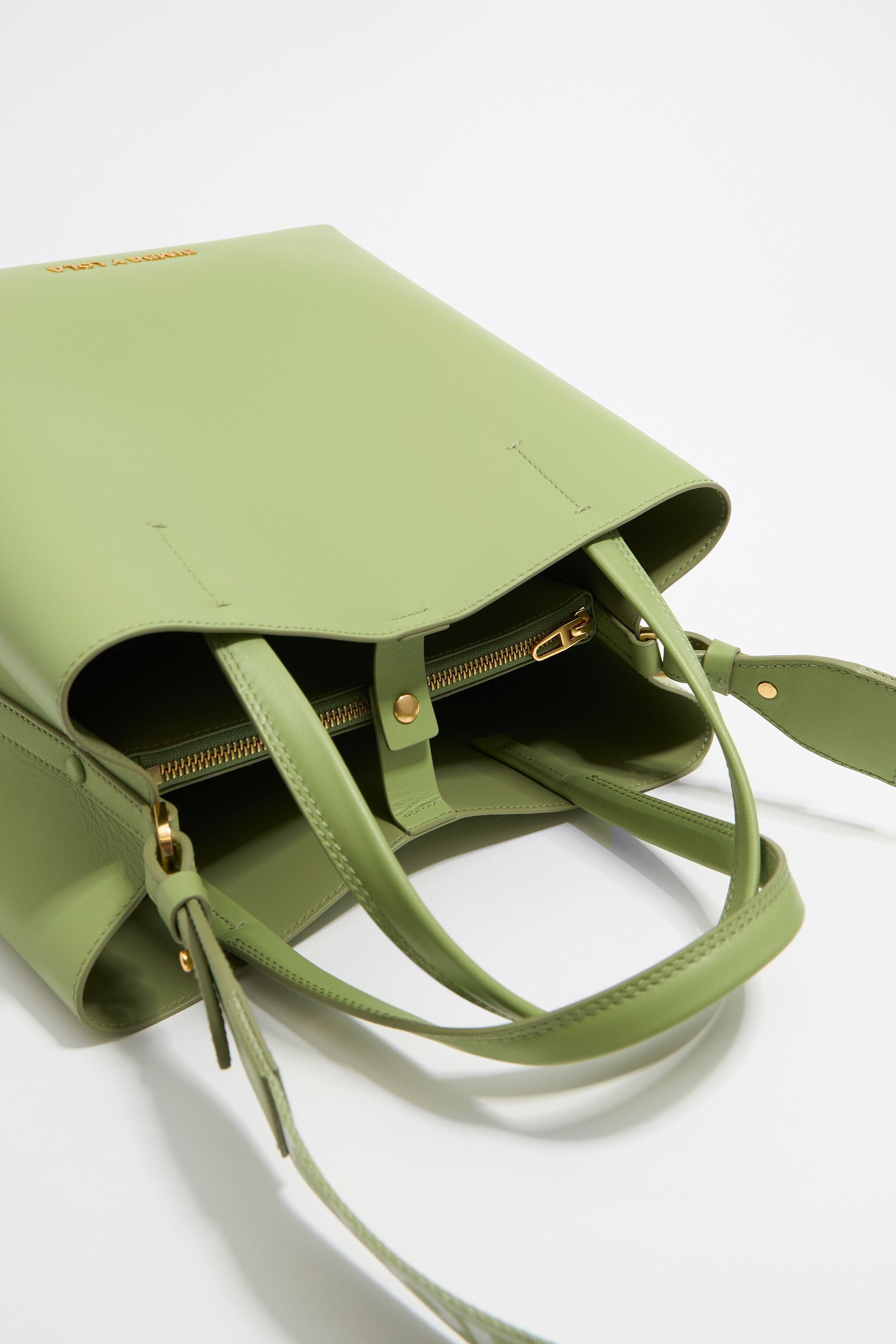 Large apple green leather Chihuahua bag