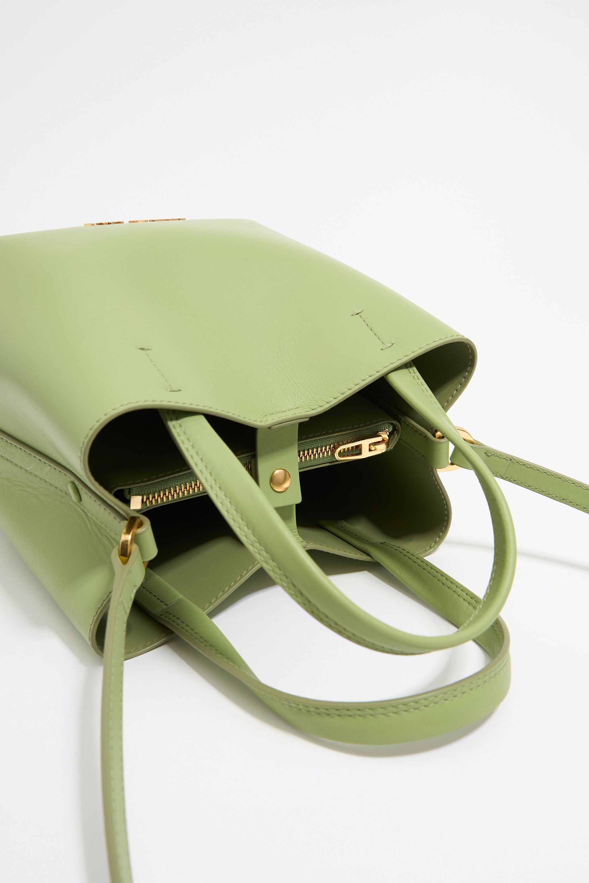 Small apple green leather Chihuahua bag