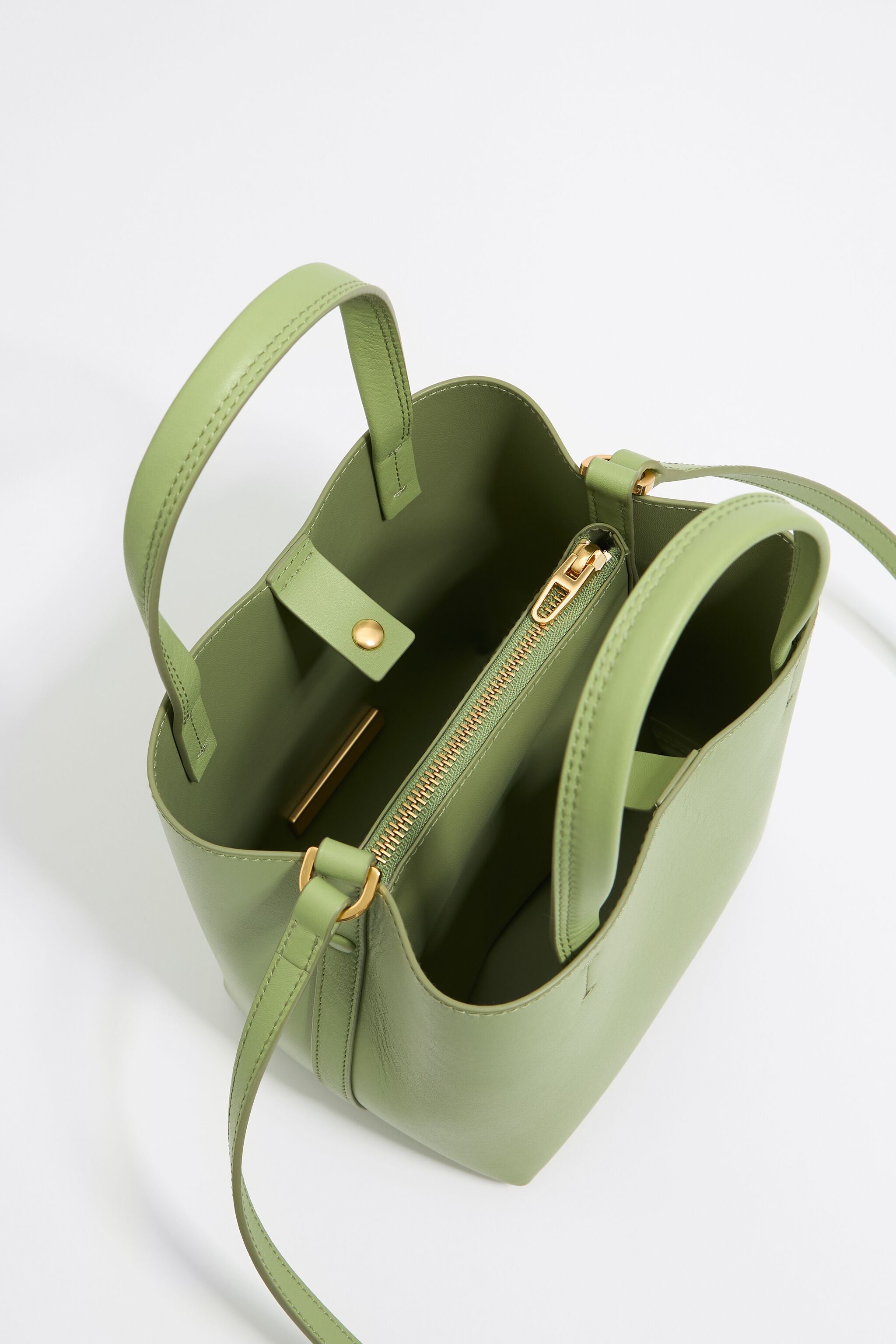 Small apple green leather Chihuahua bag