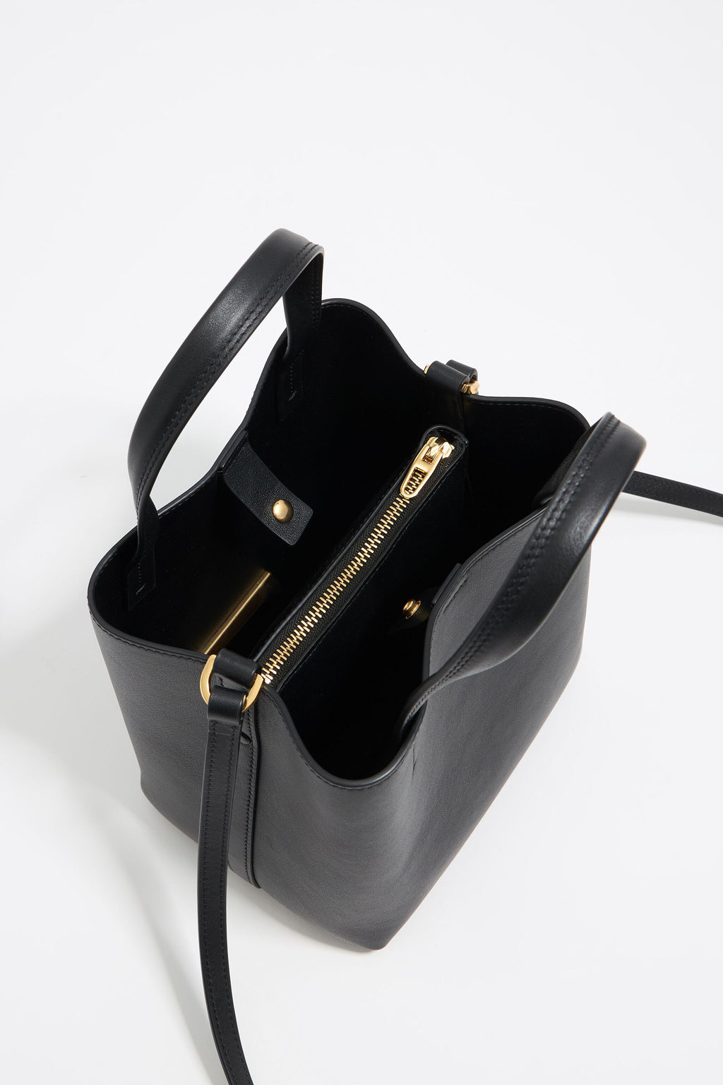 Small black leather Chihuahua bag