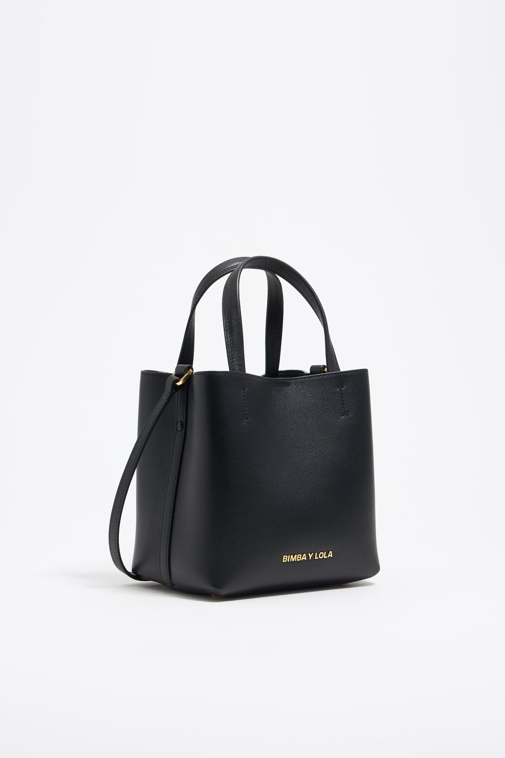 Small black leather Chihuahua bag