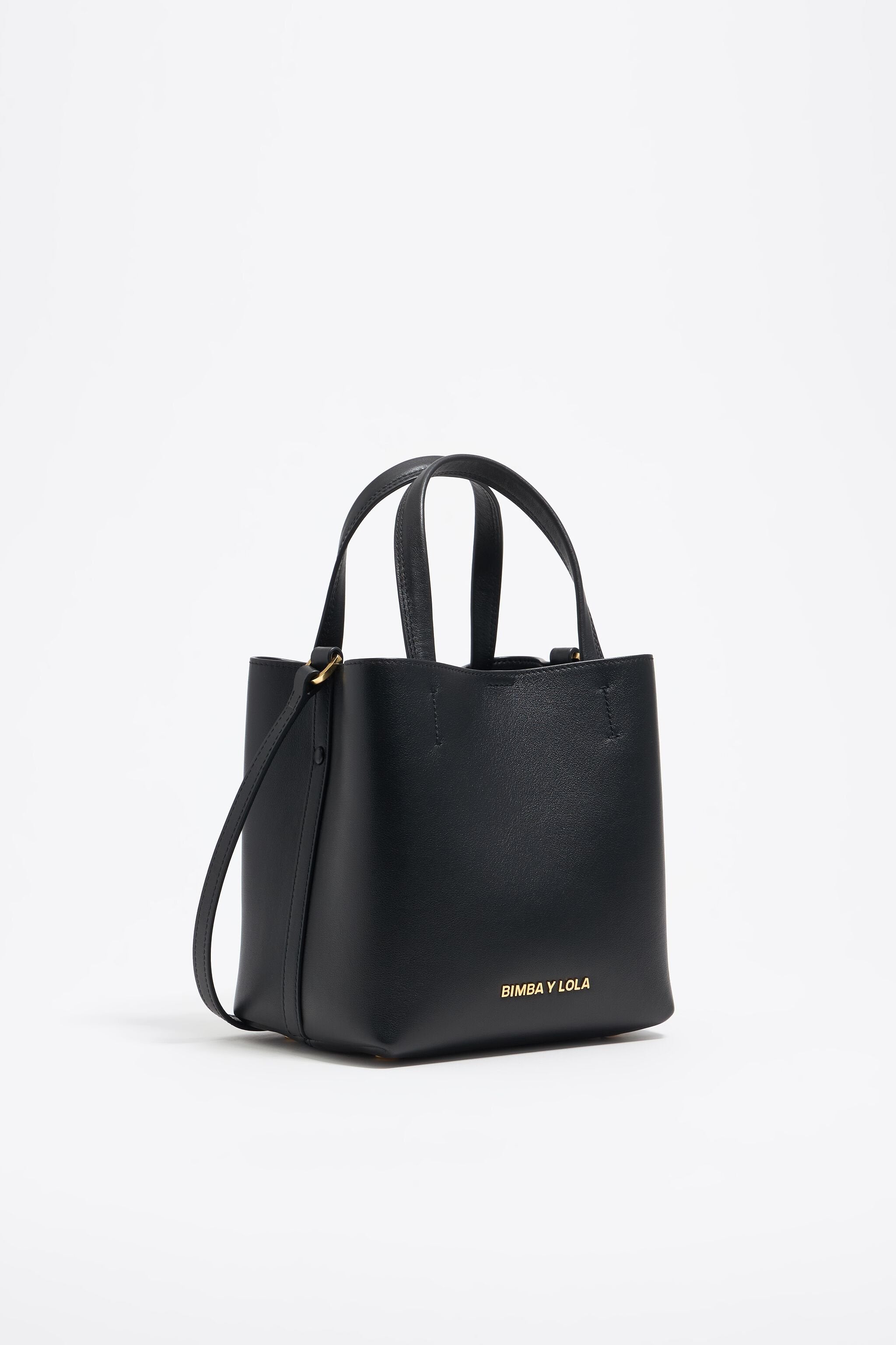 Small black leather Chihuahua bag