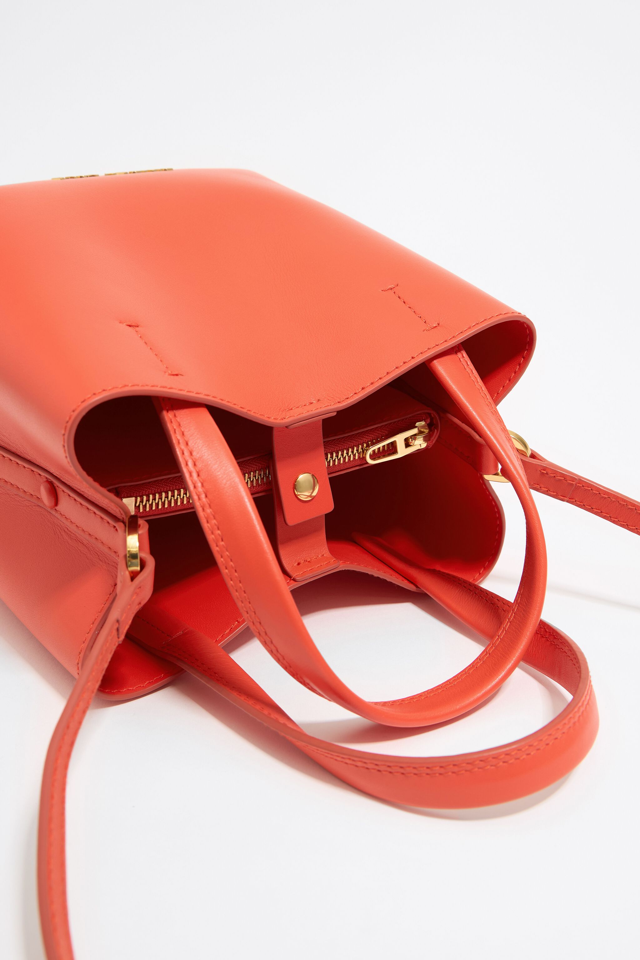 Small acid coral leather Chihuahua bag