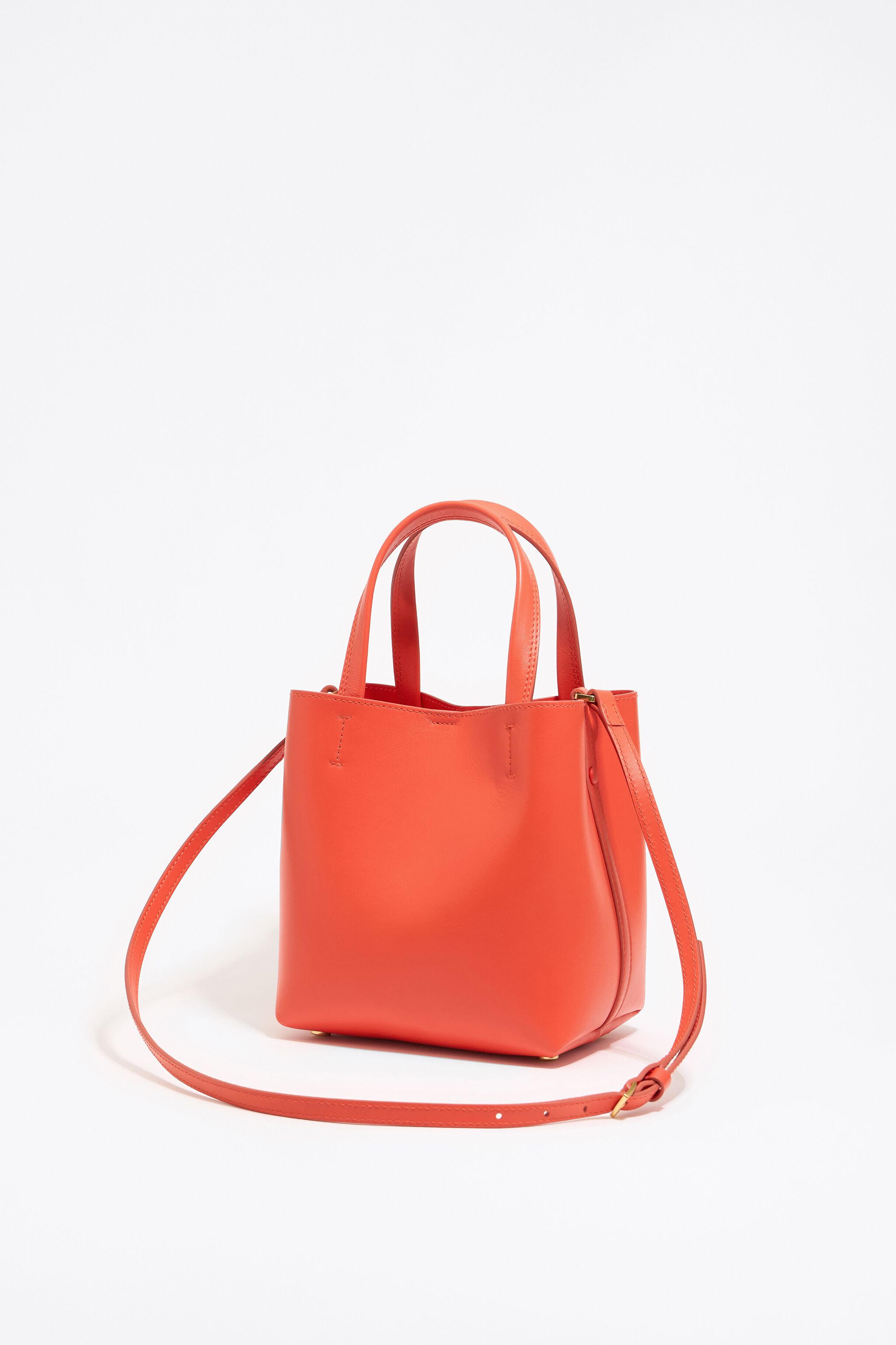 Small acid coral leather Chihuahua bag