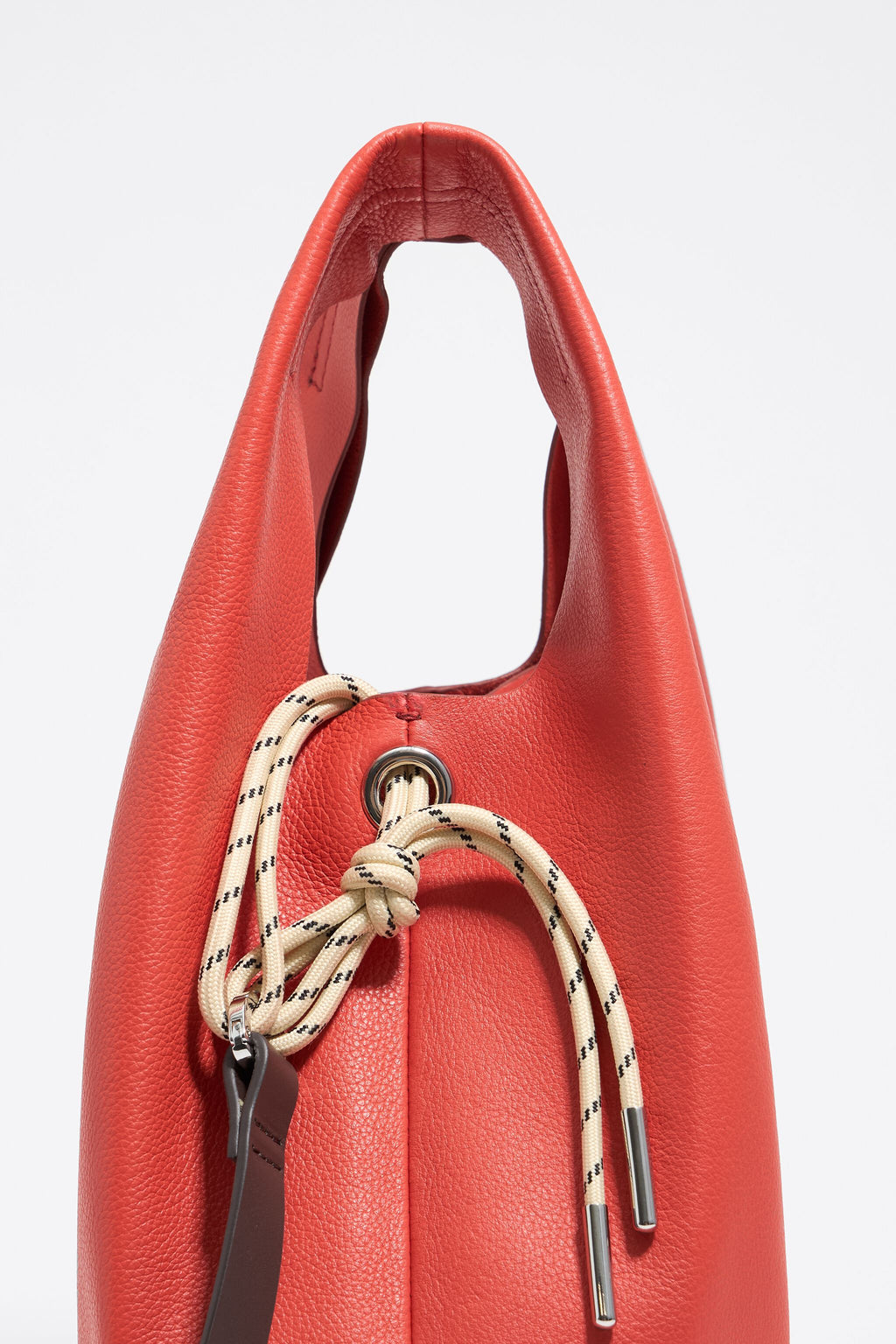 Medium coral leather Paper bag