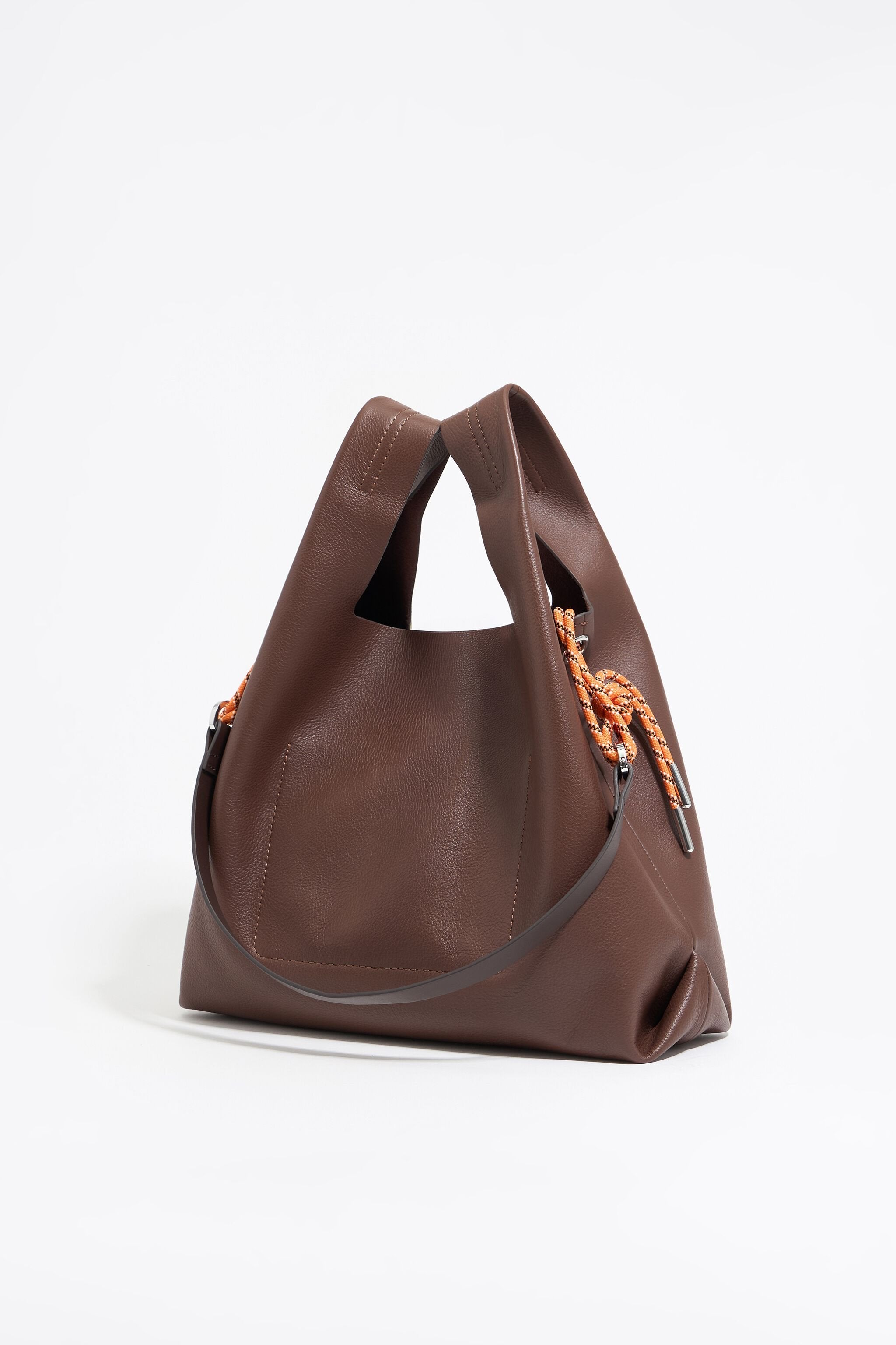 Medium brown leather Paper bag