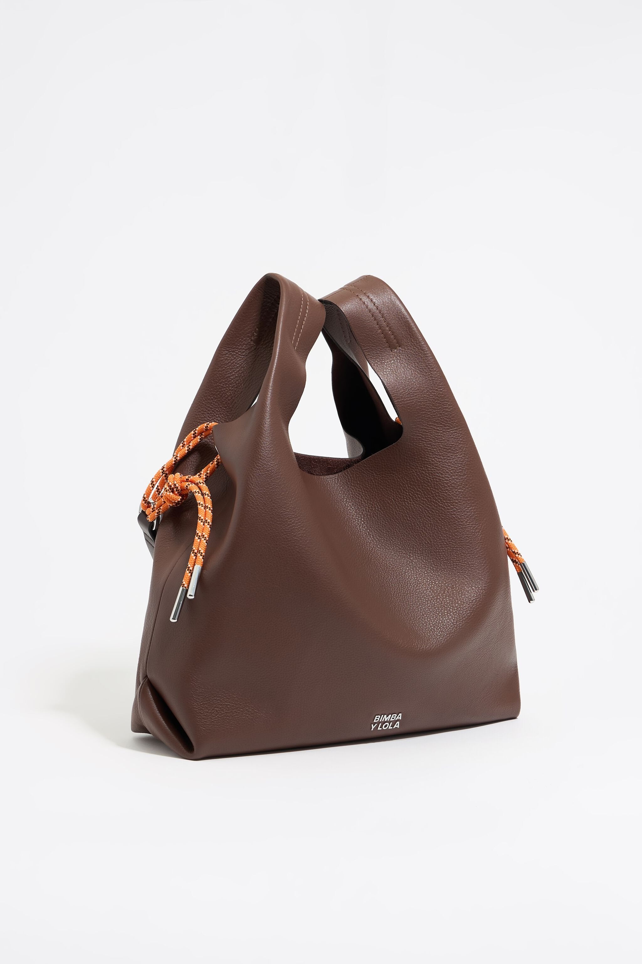 Medium brown leather Paper bag