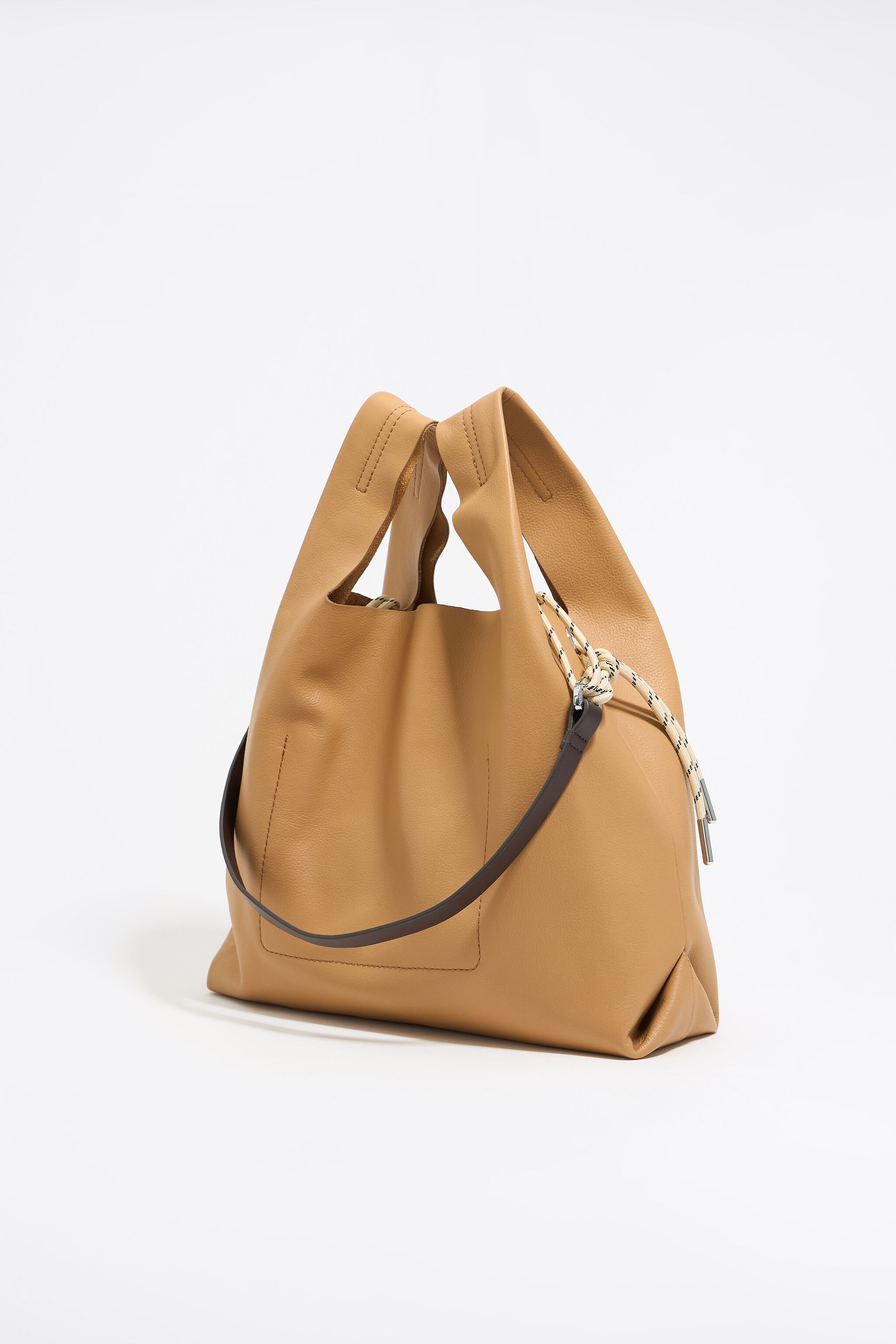 Medium Sahara yellow leather Paper bag