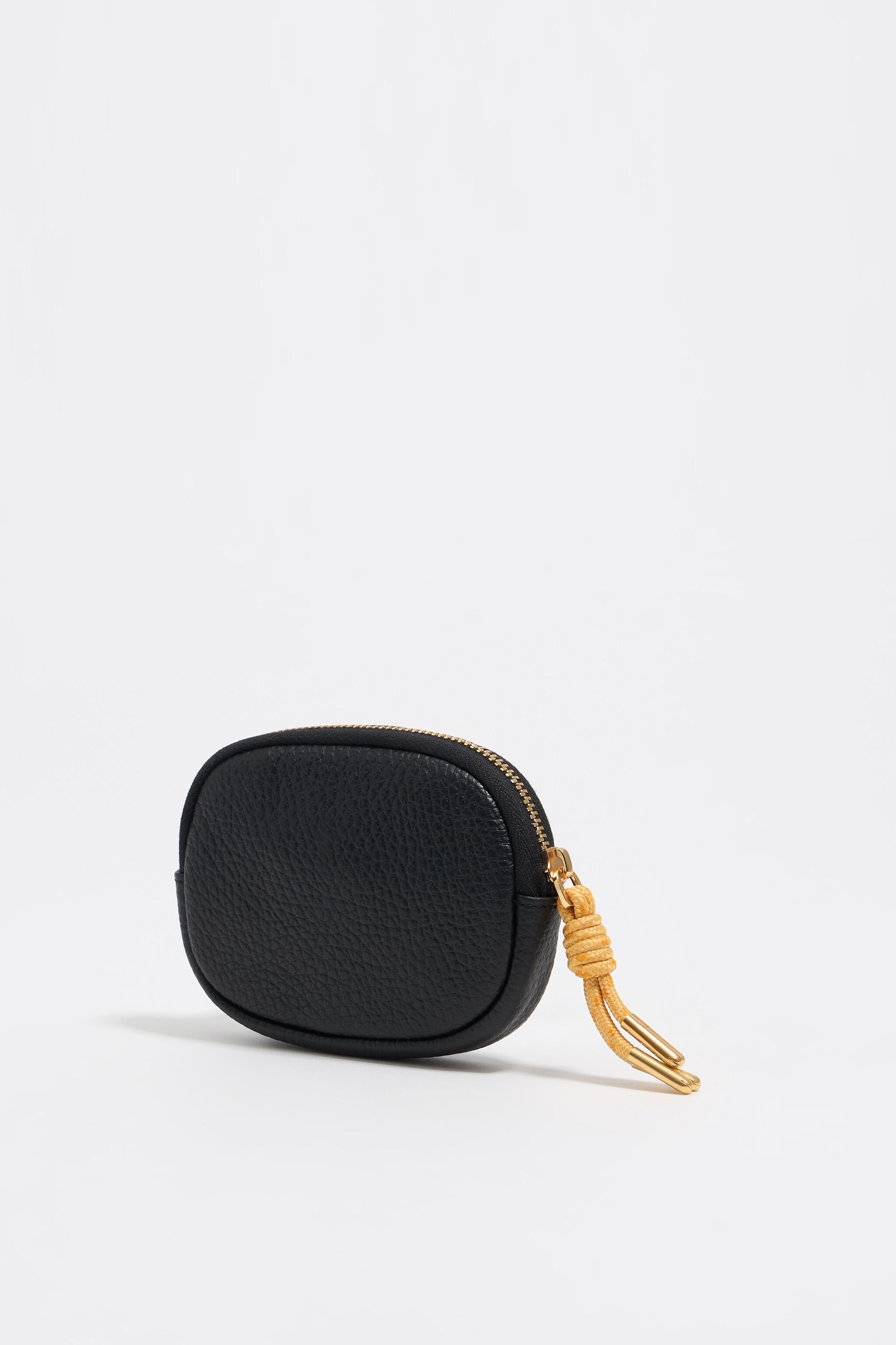 Black leather coin purse