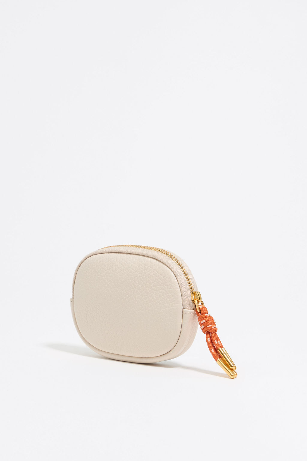 Off-white leather oval coin purse