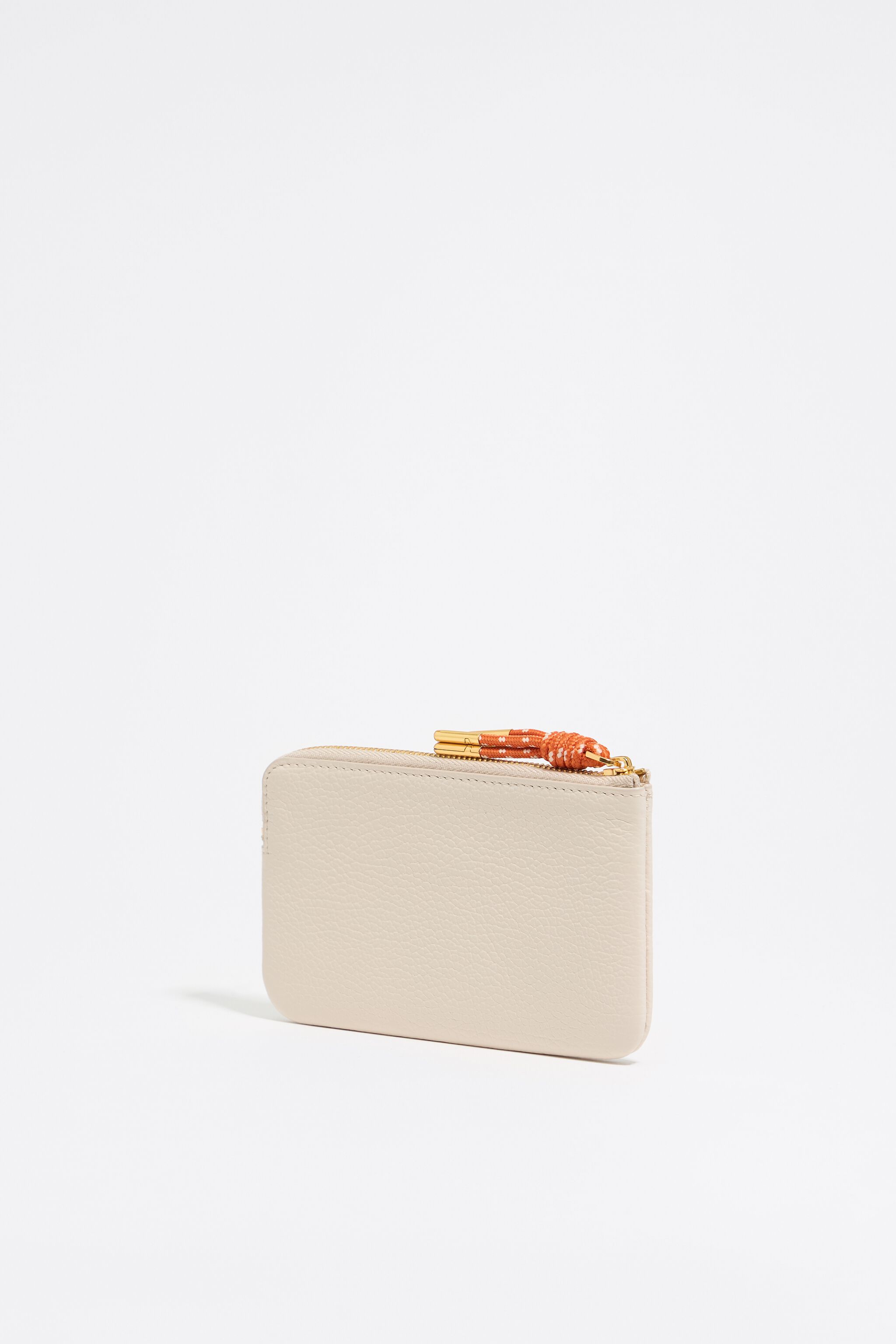 Off-white leather coin purse