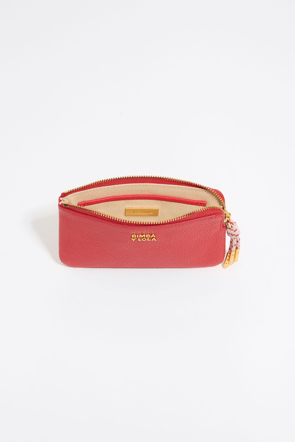 Poppy red leather coin purse