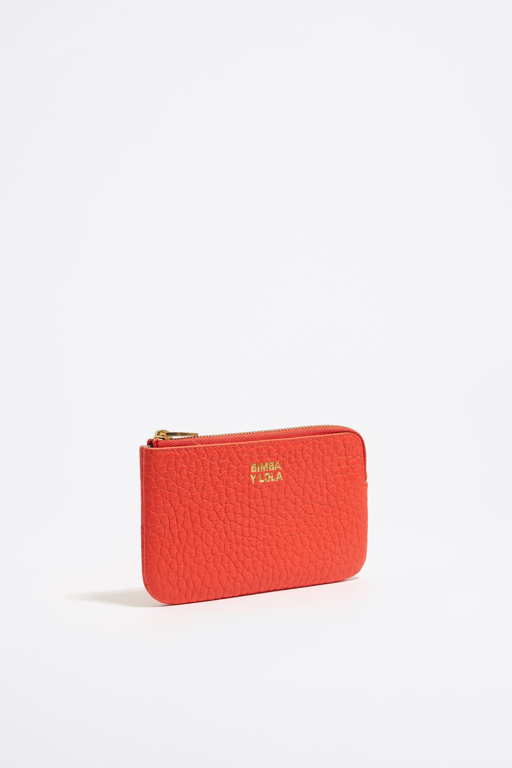 Coral leather coin purse