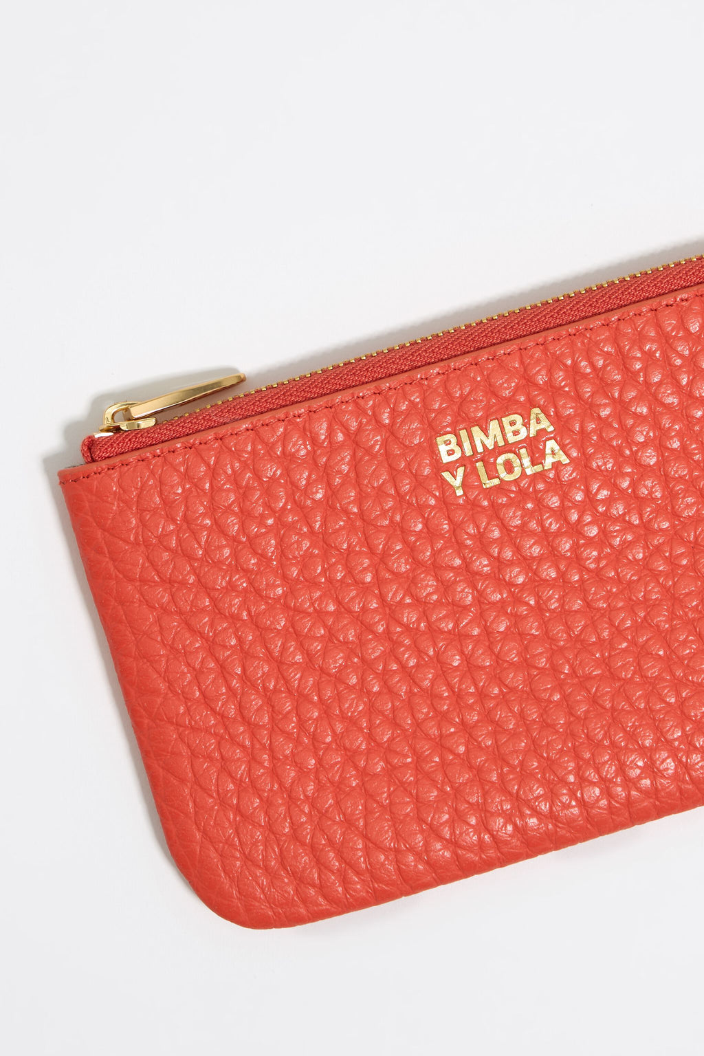 Coral leather coin purse