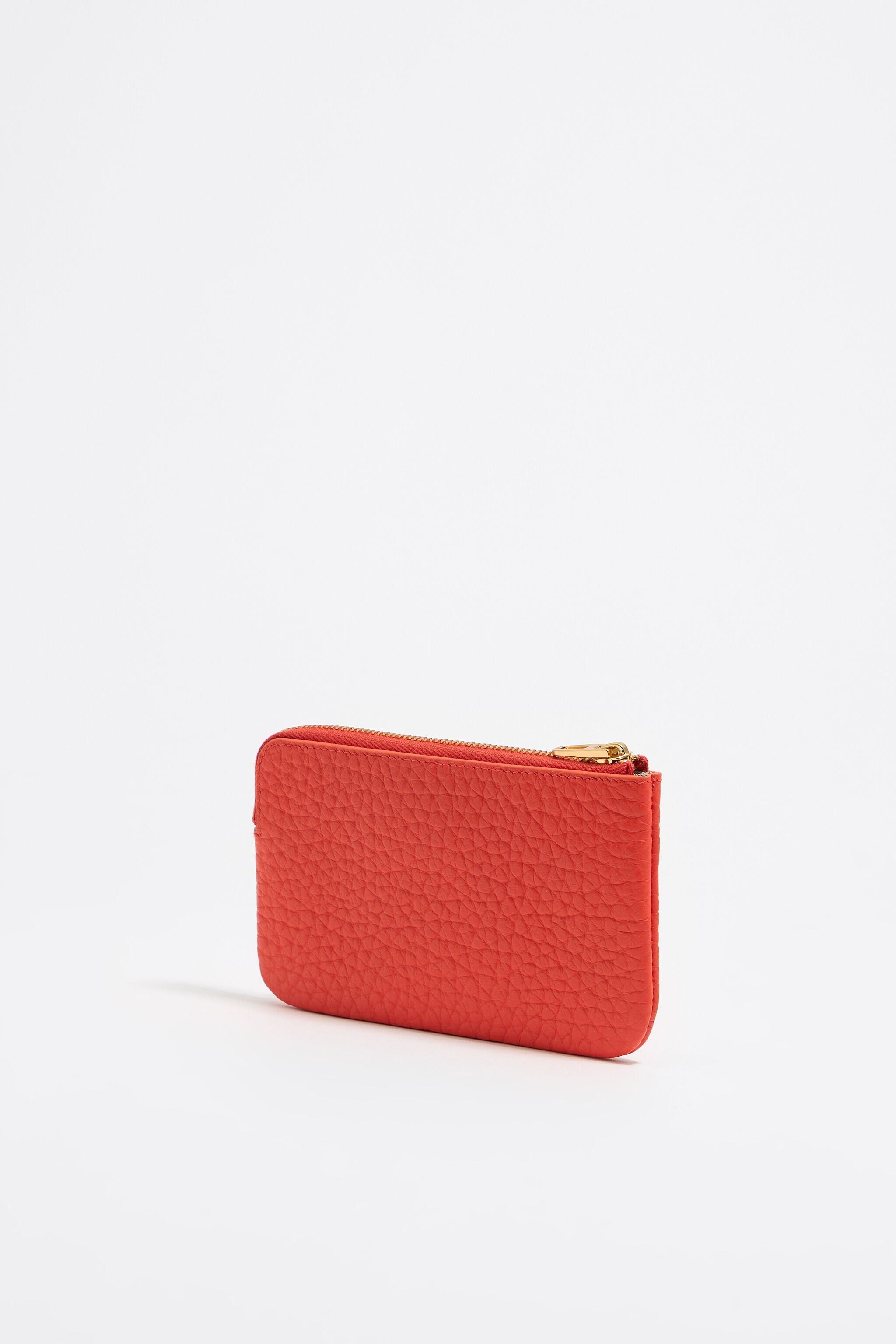 Coral leather coin purse