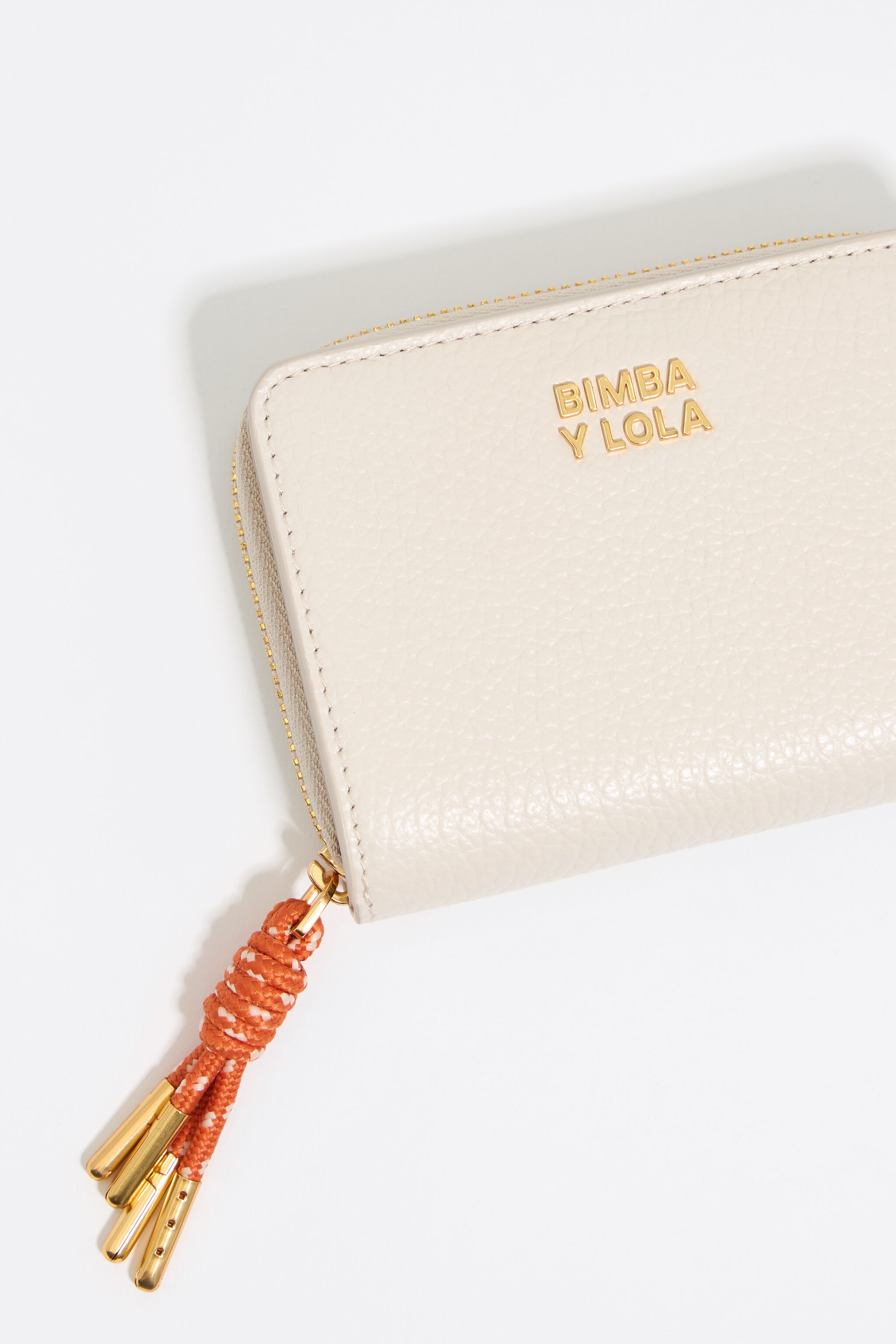 Off-white leather flap purse