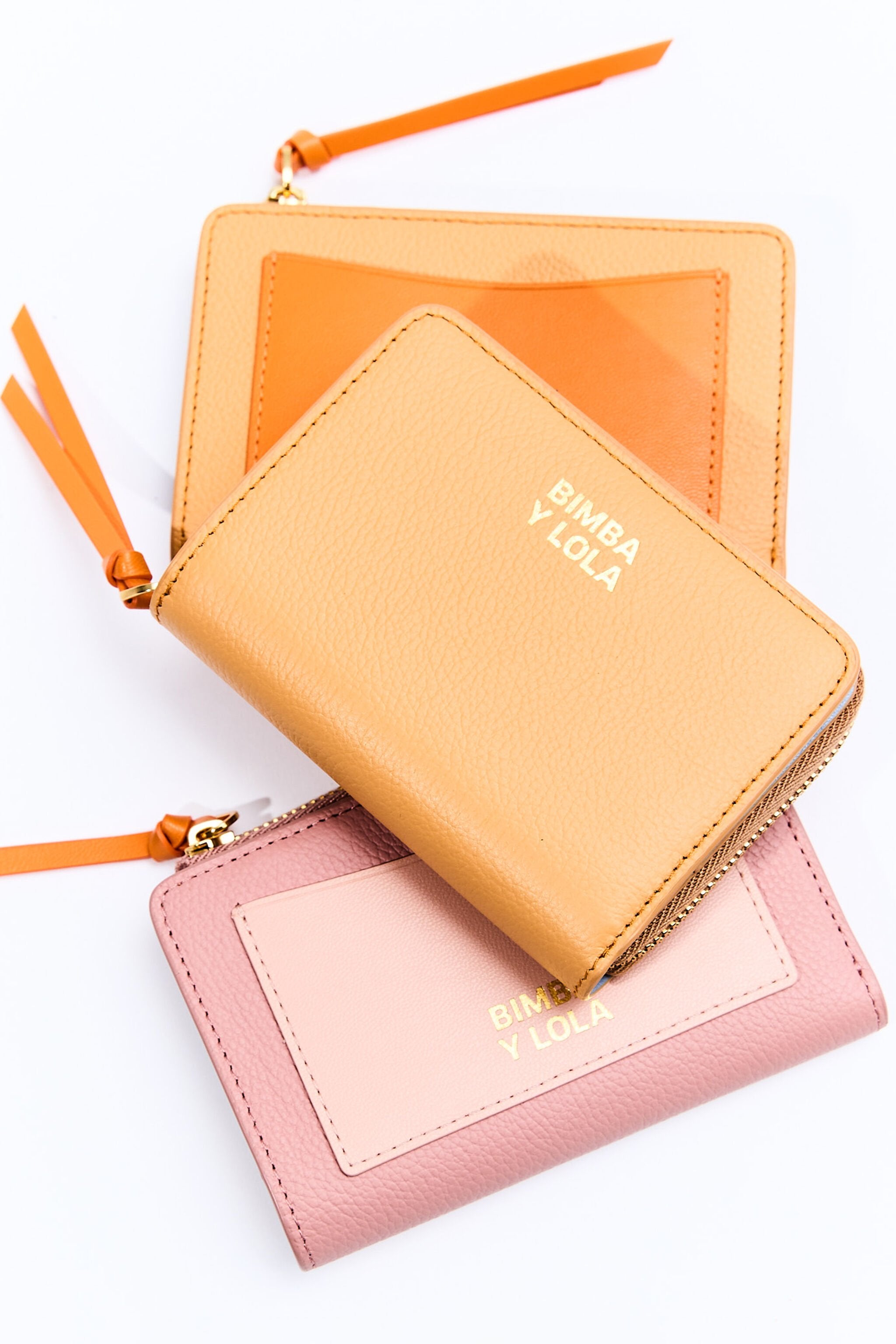 Peach leather coin purse