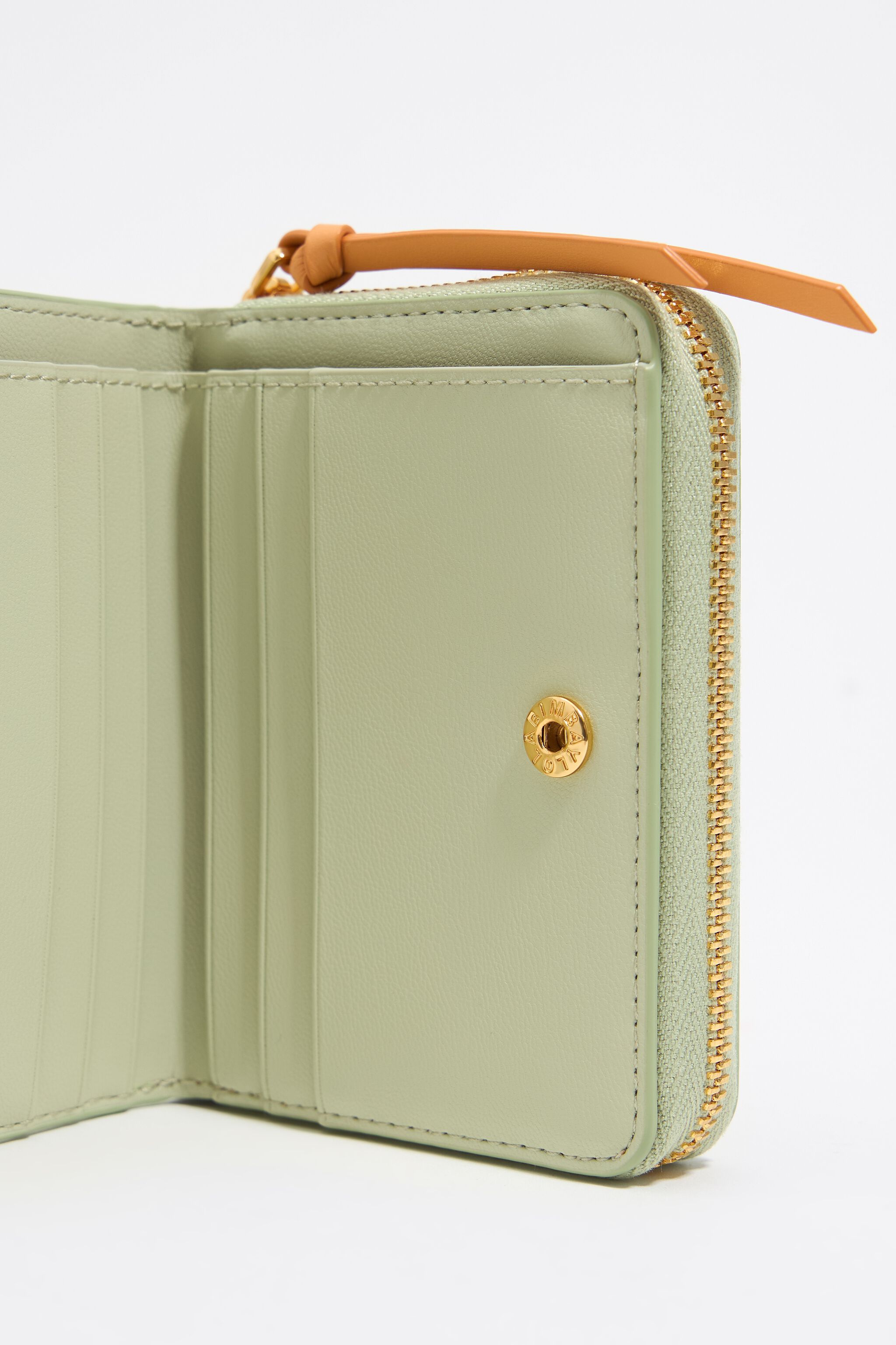 Pastel green leather coin purse
