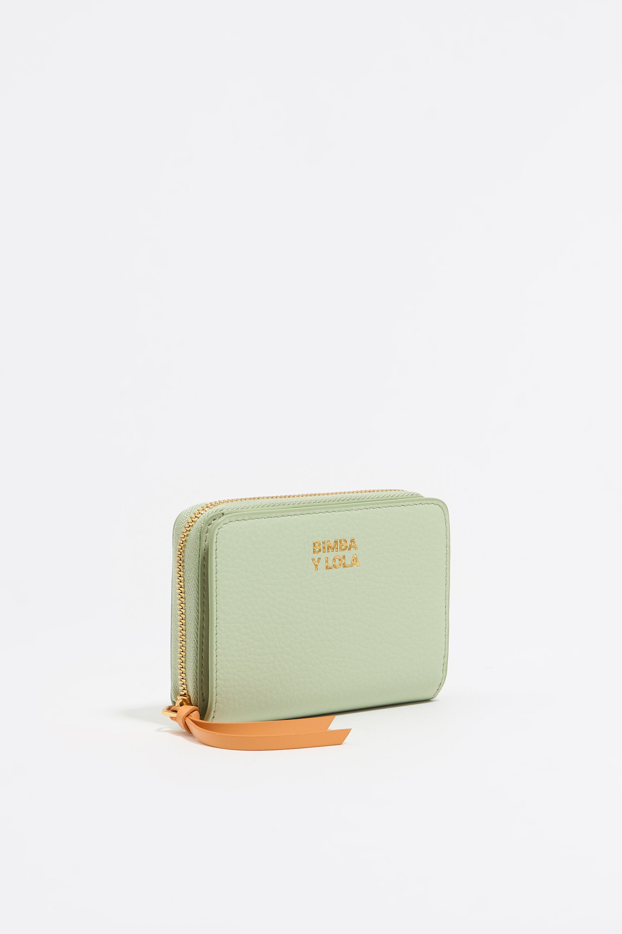 Pastel green leather coin purse
