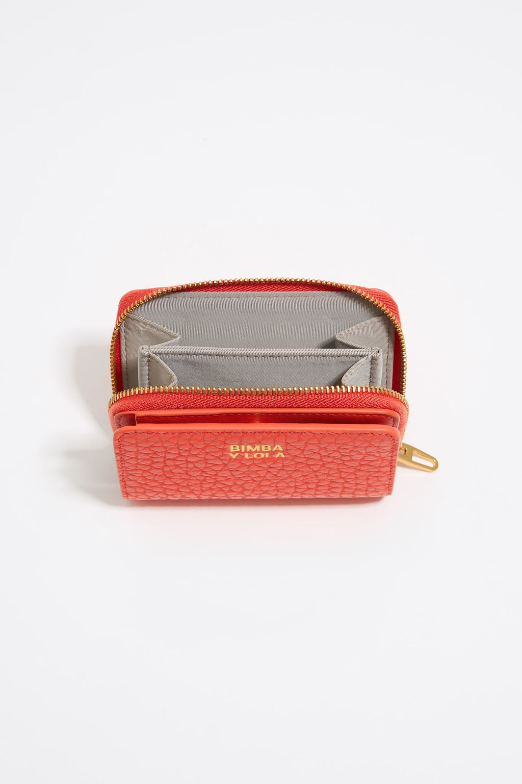 Coral leather flap purse