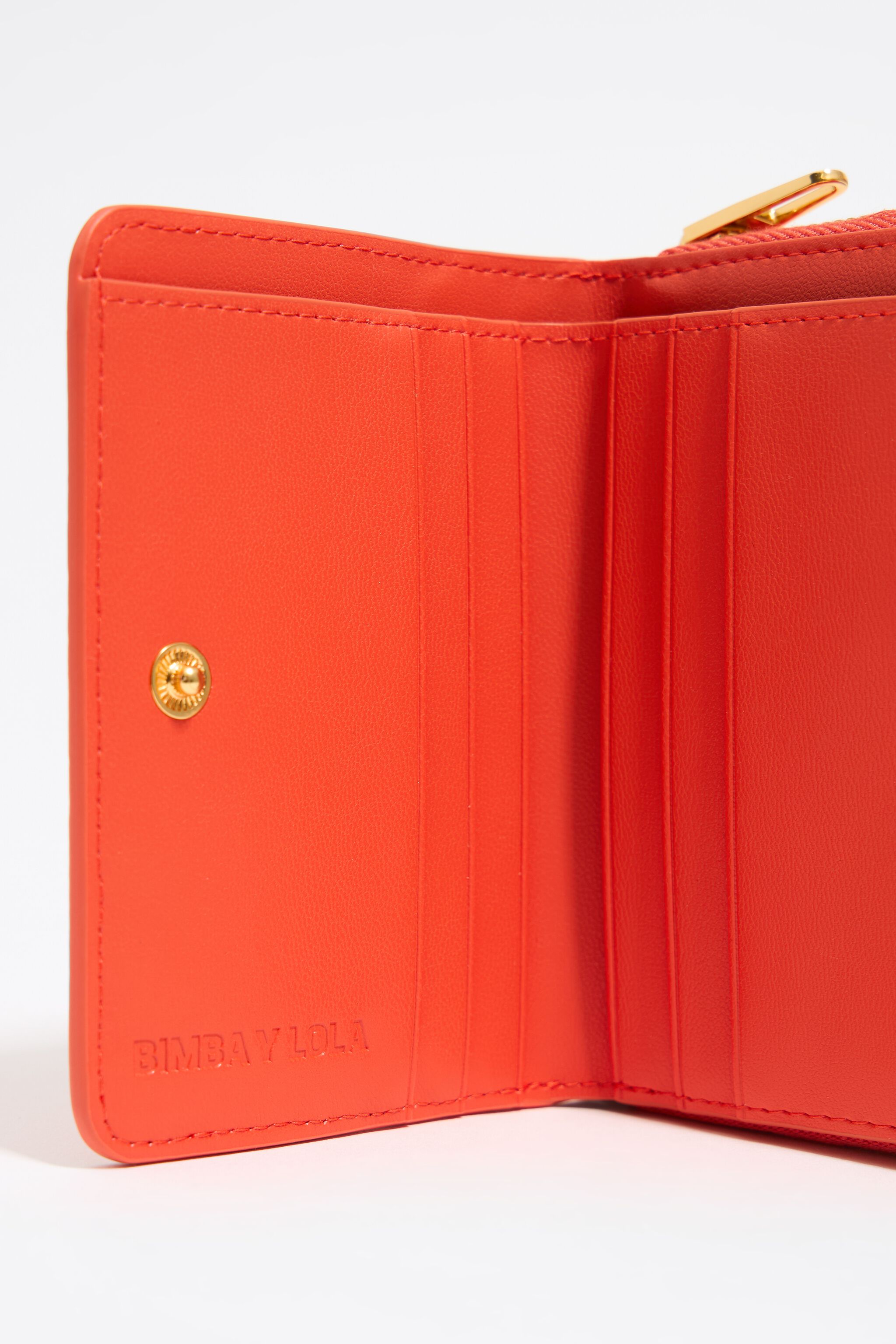 Coral leather flap purse