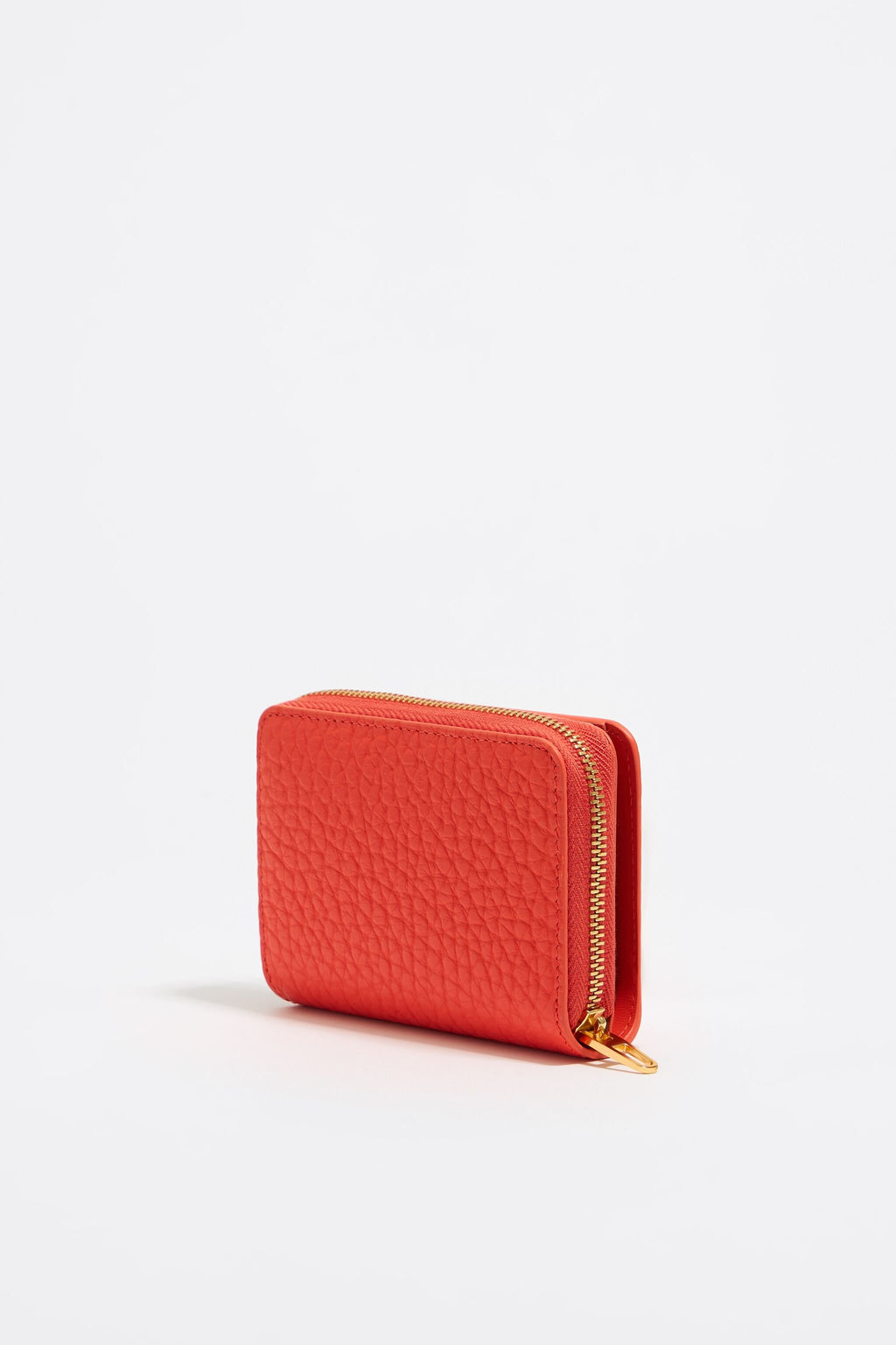 Coral leather flap purse