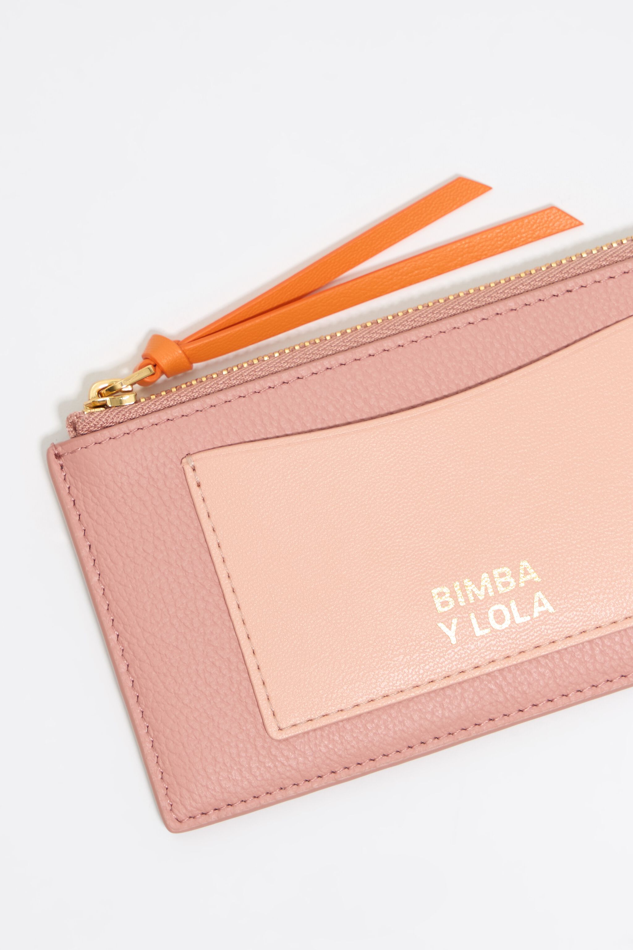 Pink leather card holder/coin purse