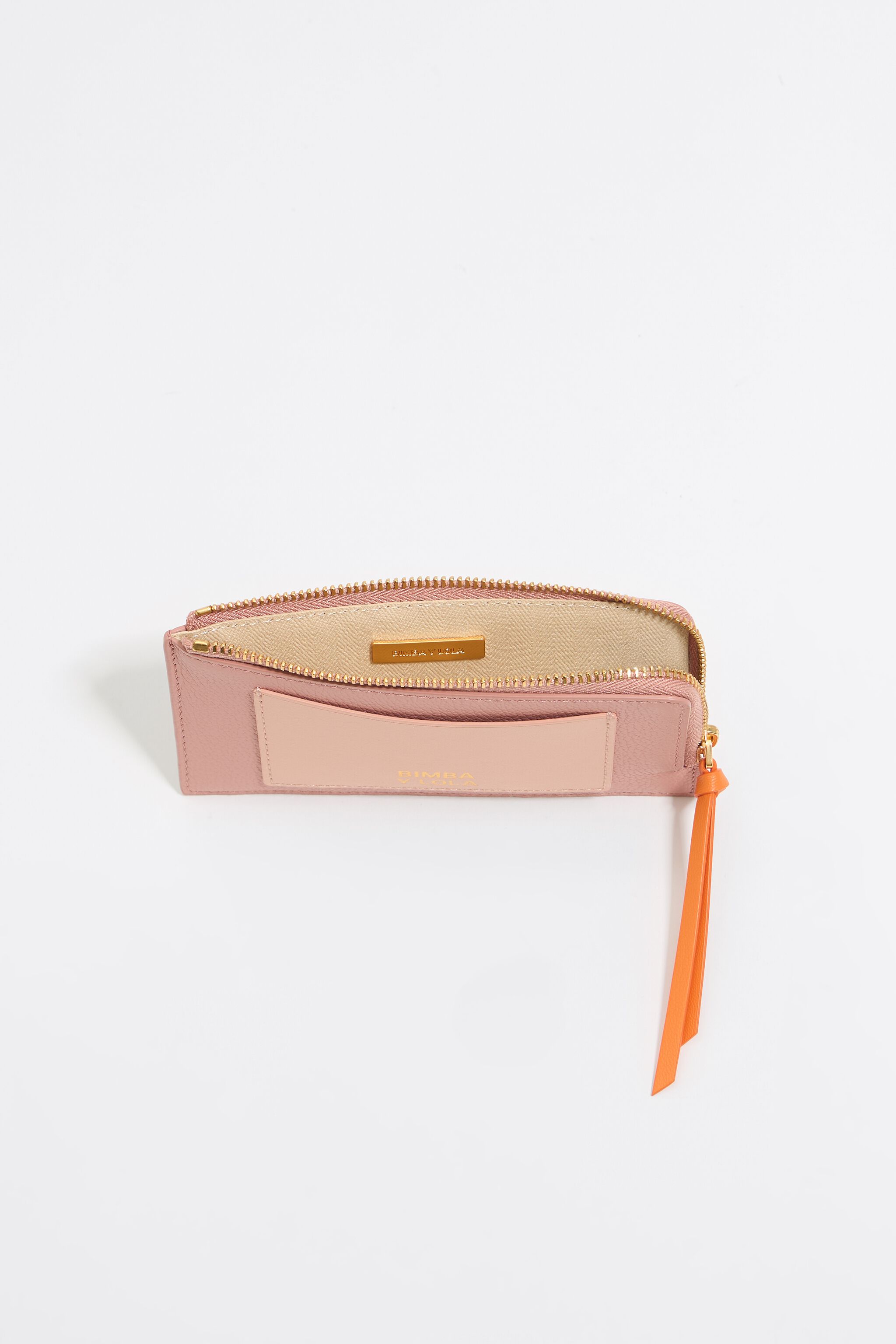 Pink leather card holder/coin purse