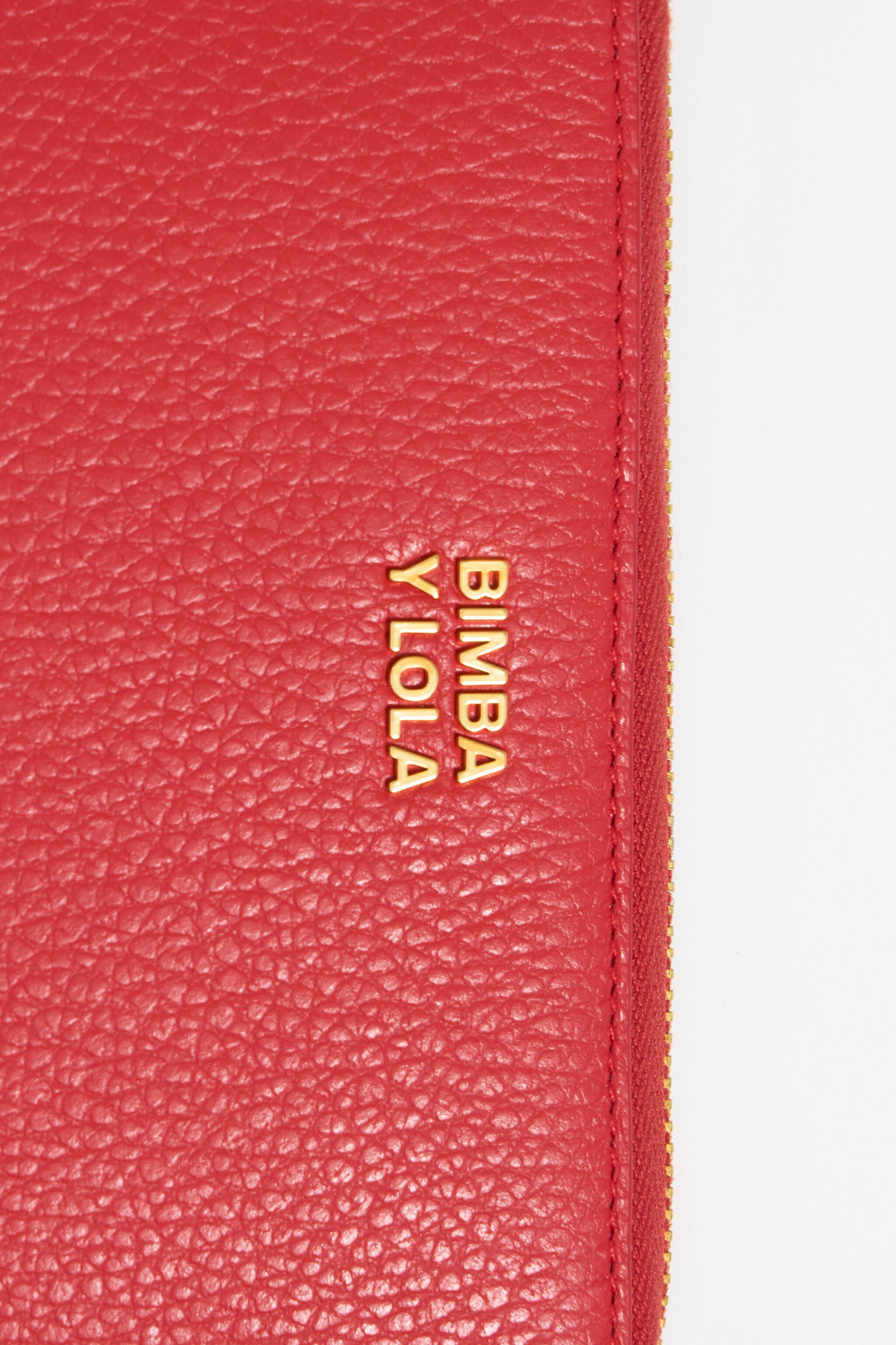 Poppy red leather horizontal wallet