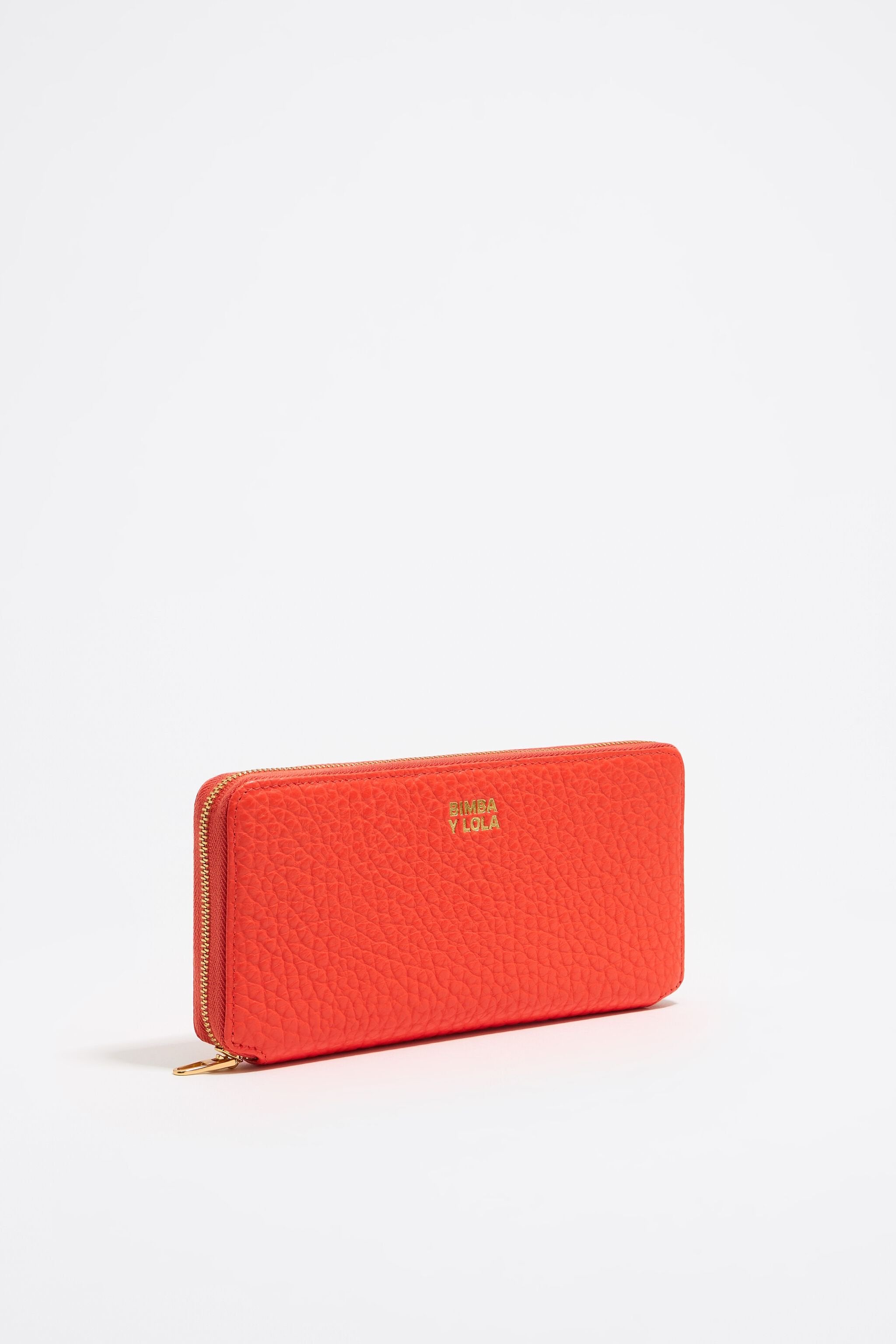 Coral leather wallet