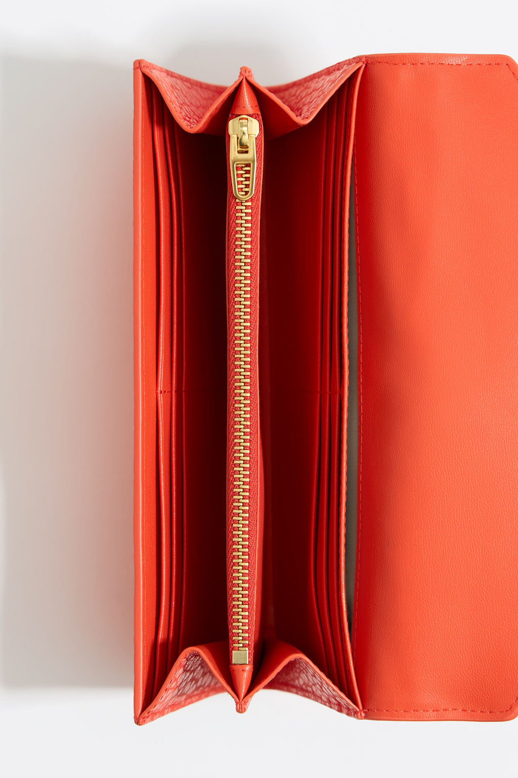 Coral leather continental wallet