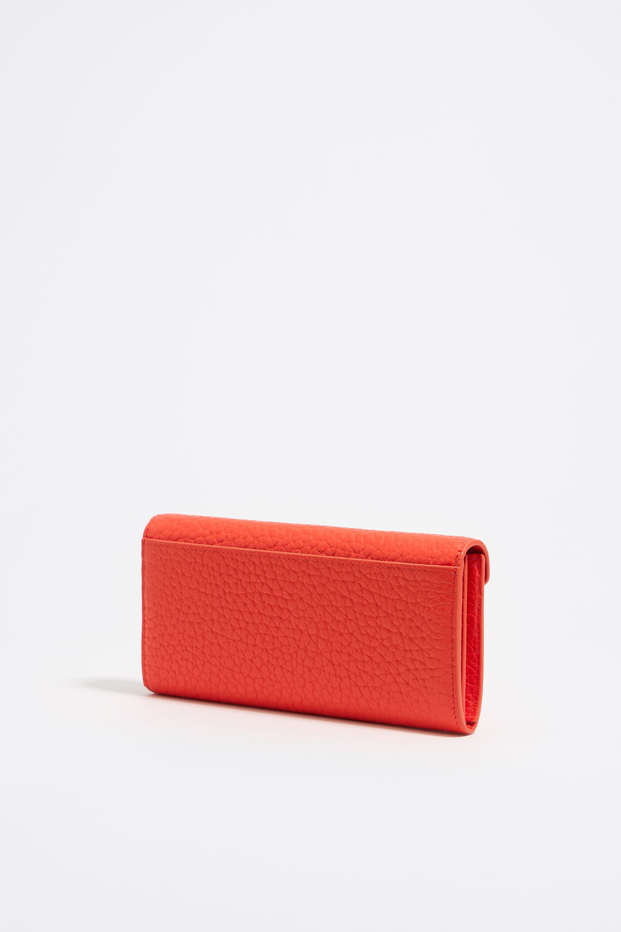 Coral leather continental wallet