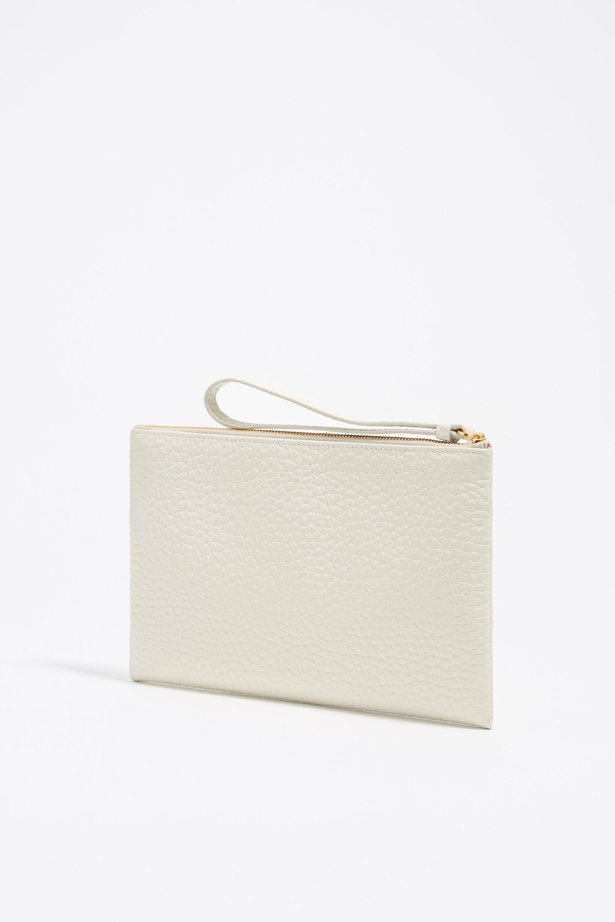 Off-white leather make-up case