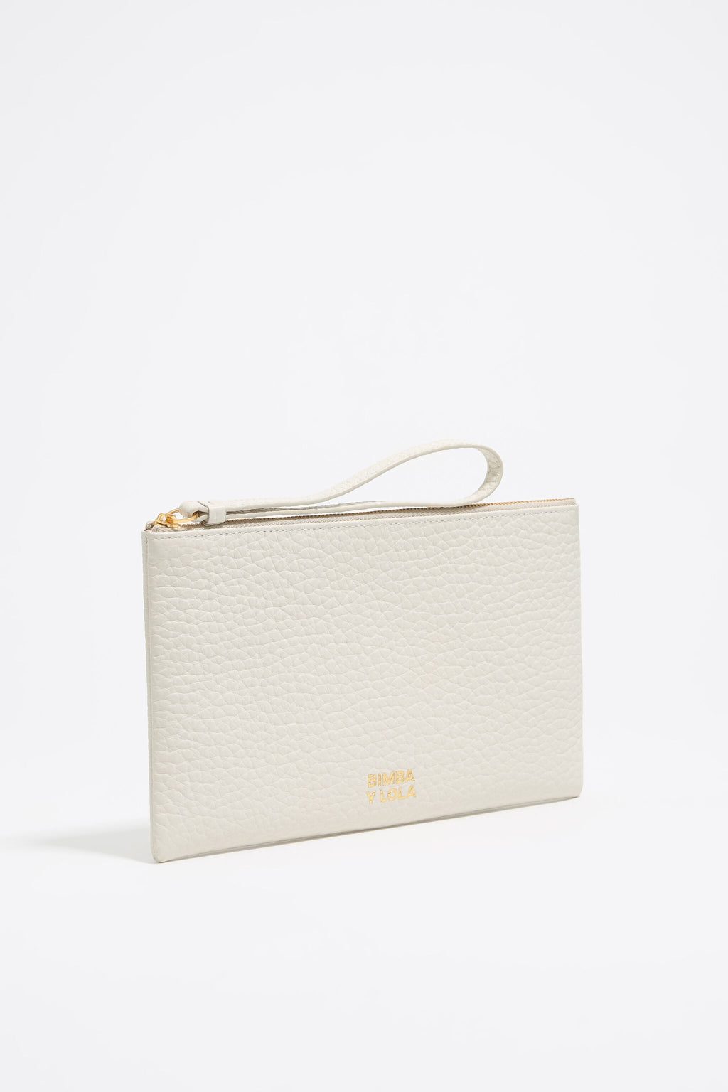 Off-white leather make-up case