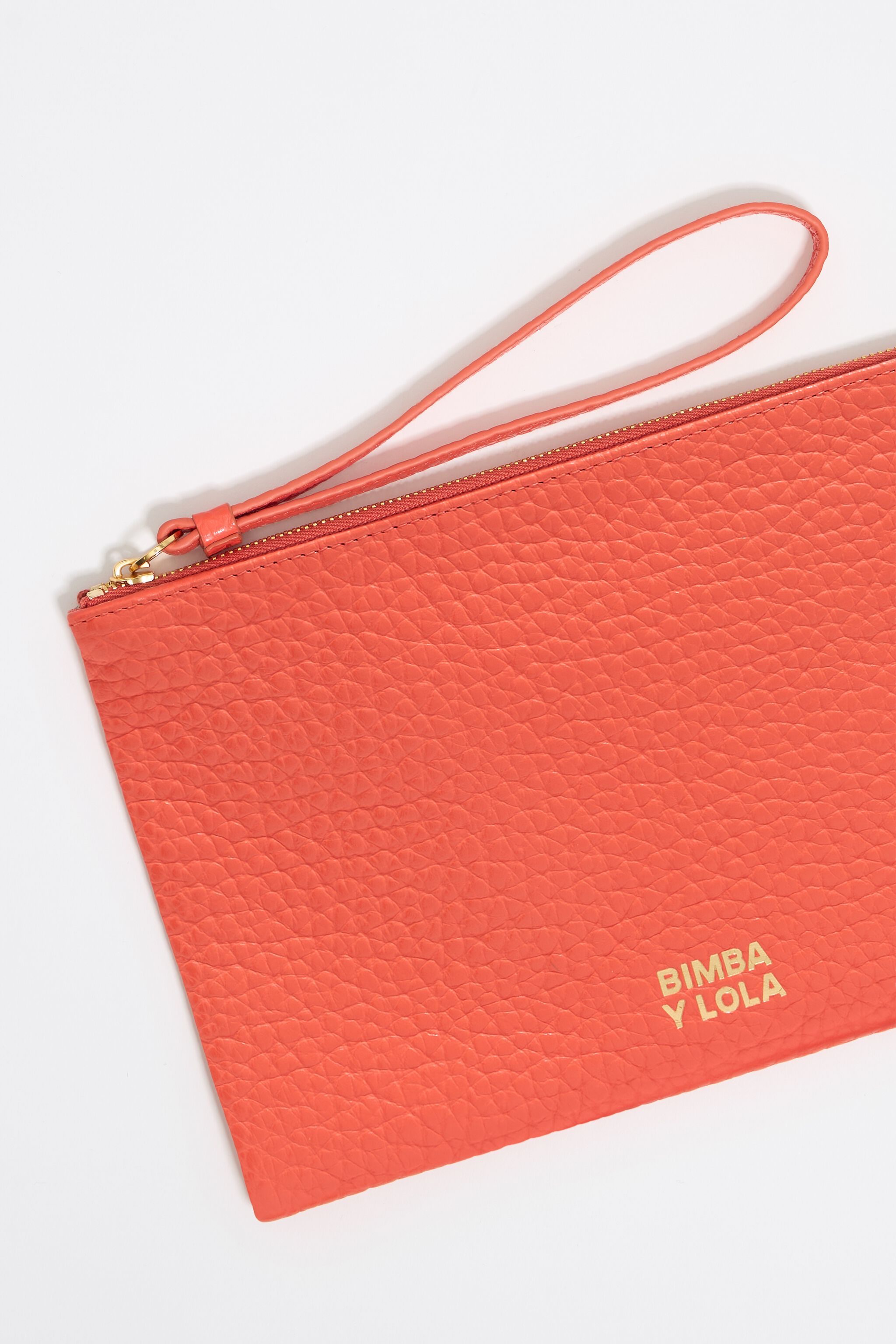 Coral leather make-up case
