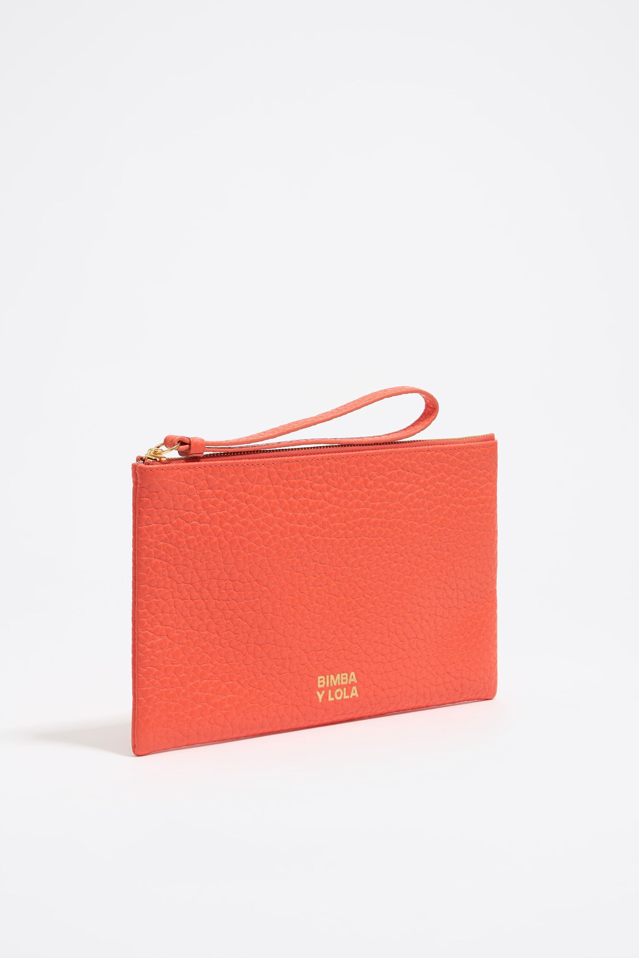 Coral leather make-up case