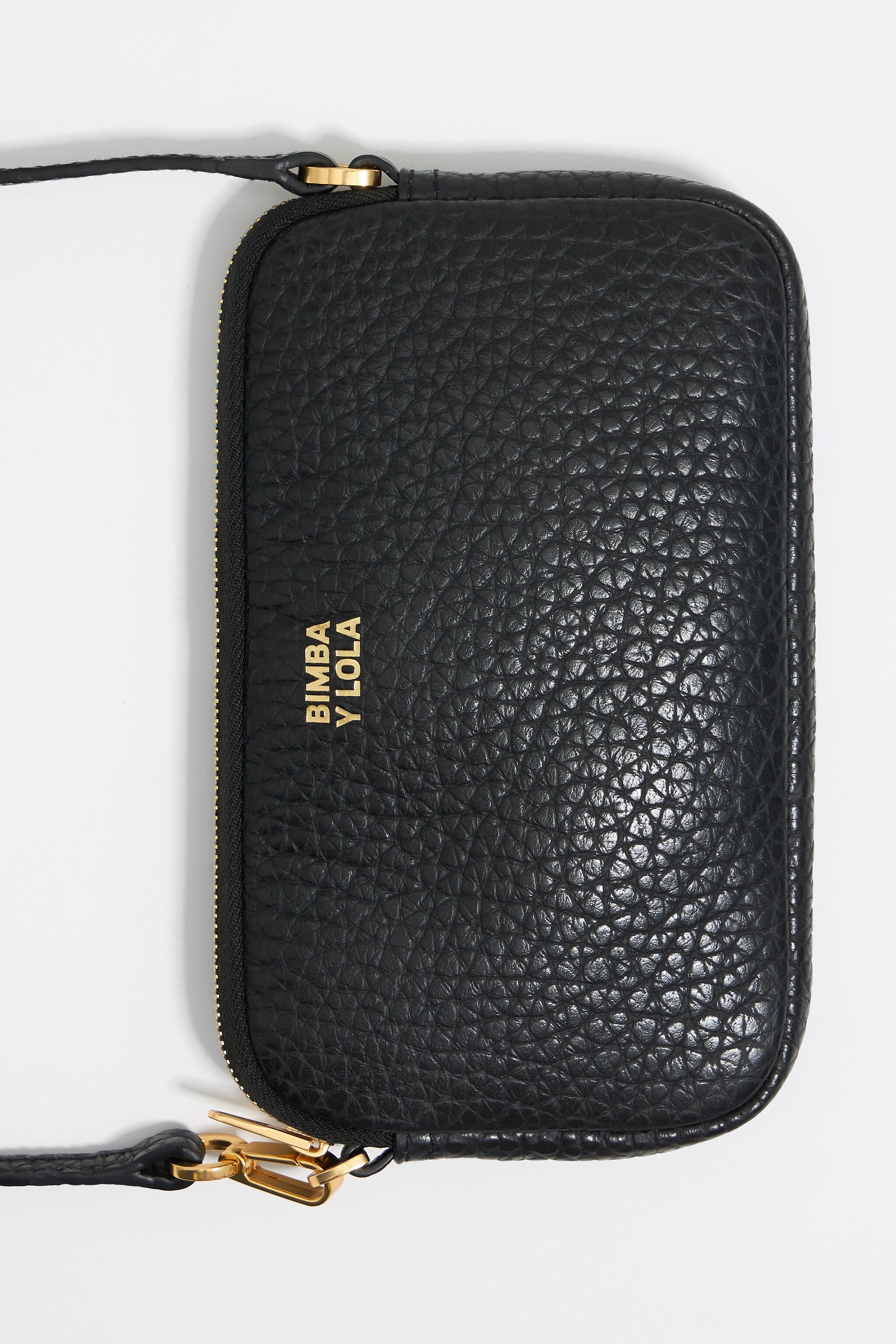 Black leather mini crossbody bag